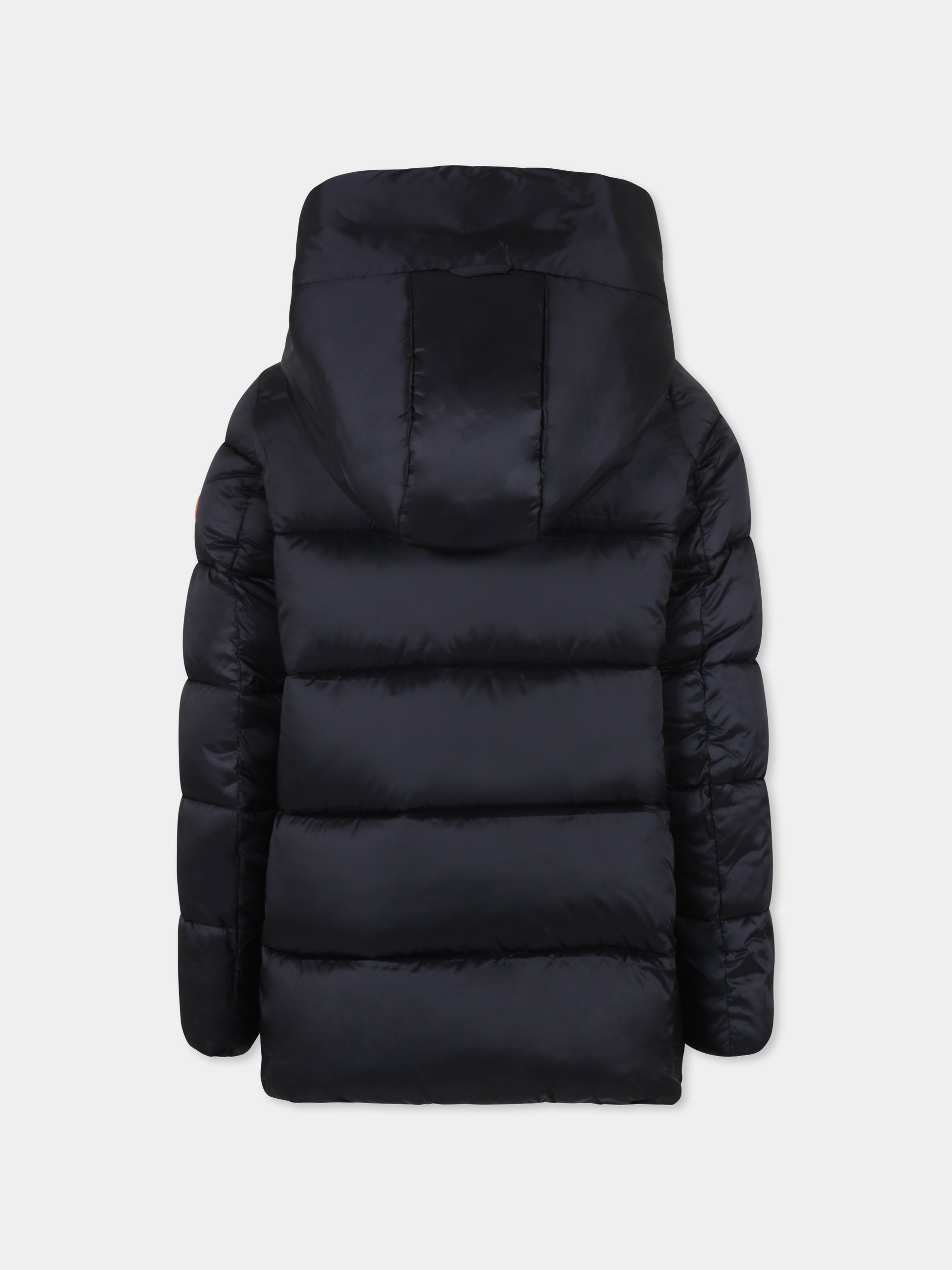 Piumino Gracie nero per bambina con logo,Save The Duck Kids,J45650G IRIS19 10000