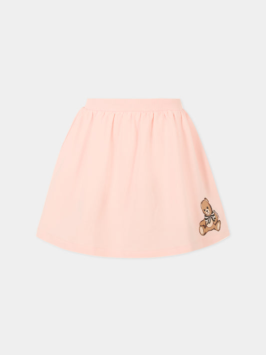 Gonna rosa per bambina con Teddy Bear,Moschino Kids,HDJ03X LDA16 50209