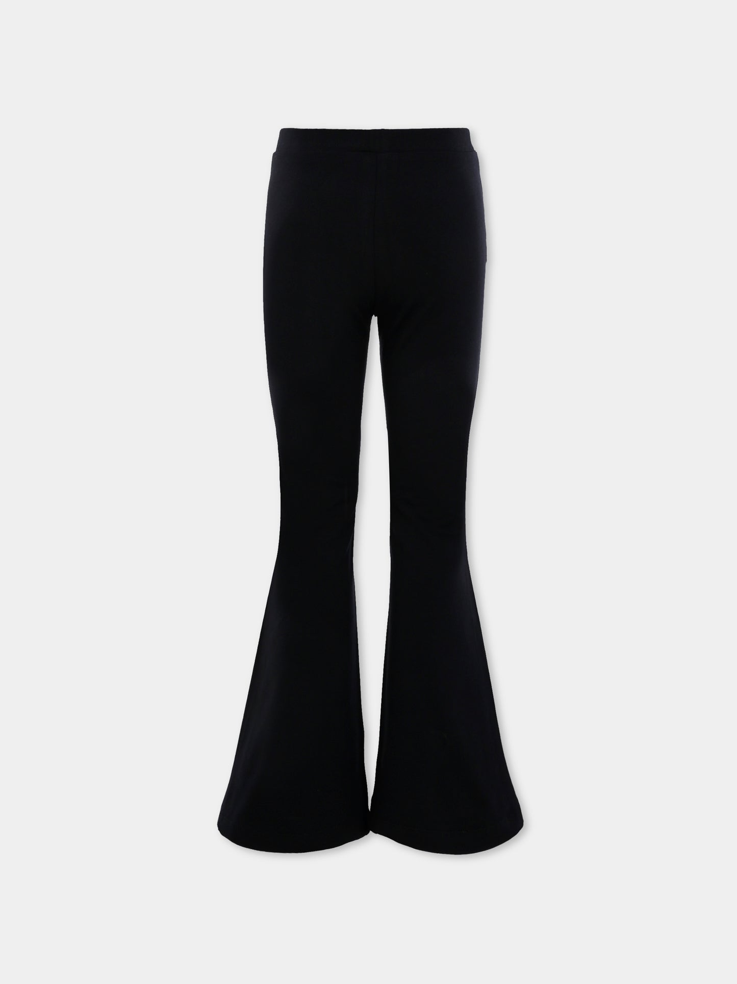 Leggings neri per bambina con logo,Moschino Kids,HDP06S LBA11 60100