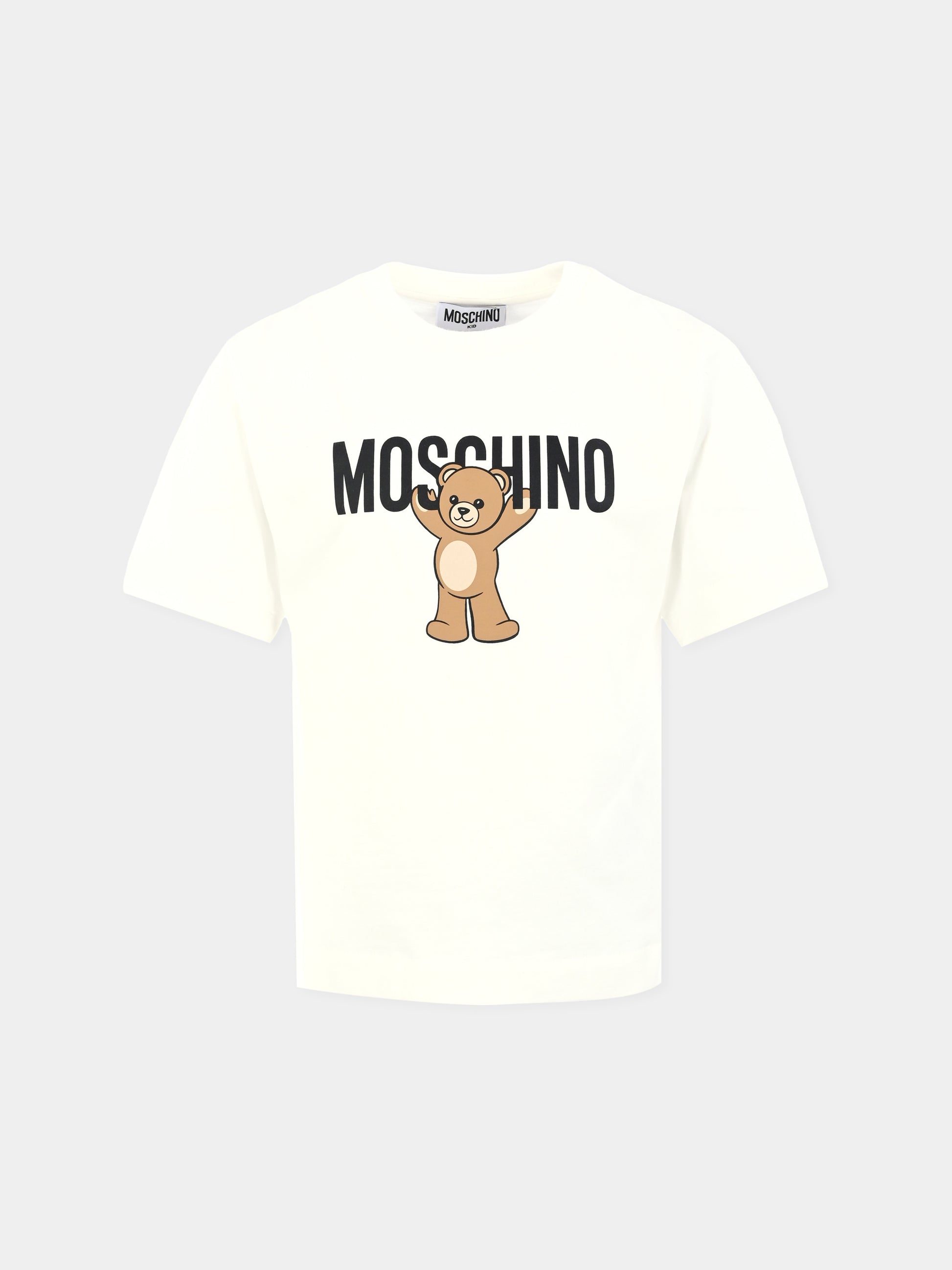 T-shirt avorio per bambini con Teddy Bear,Moschino Kids,HMM05G LAA10 10063