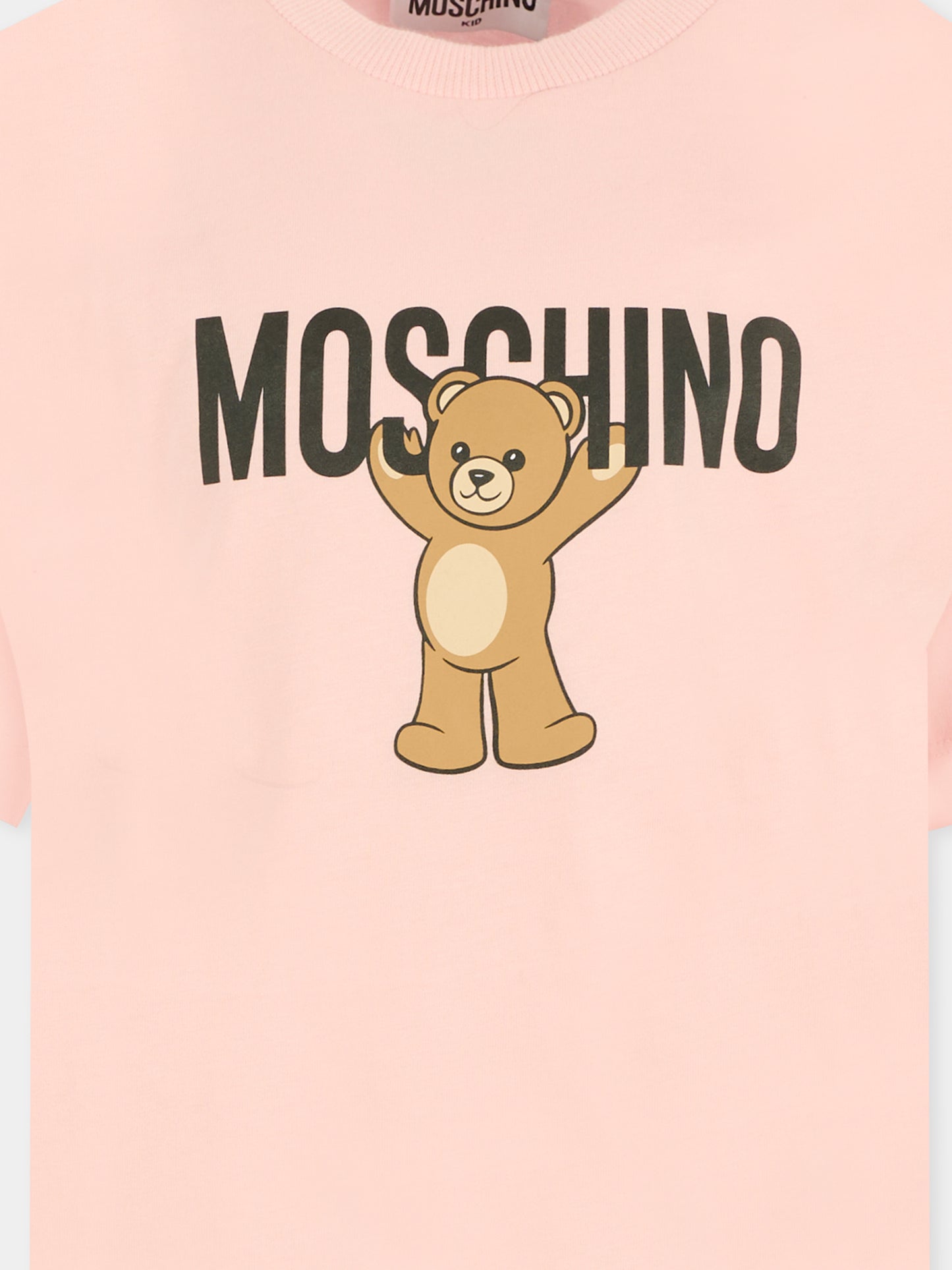 T-shirt rosa per bambina con Teddy Bear,Moschino Kids,HMM05G LAA10 50209
