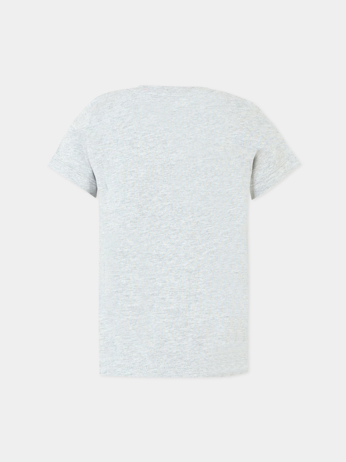 T-shirt grigia per bambini con Teddy Bear e logo,Moschino Kids,HPM058 LAA34 60901