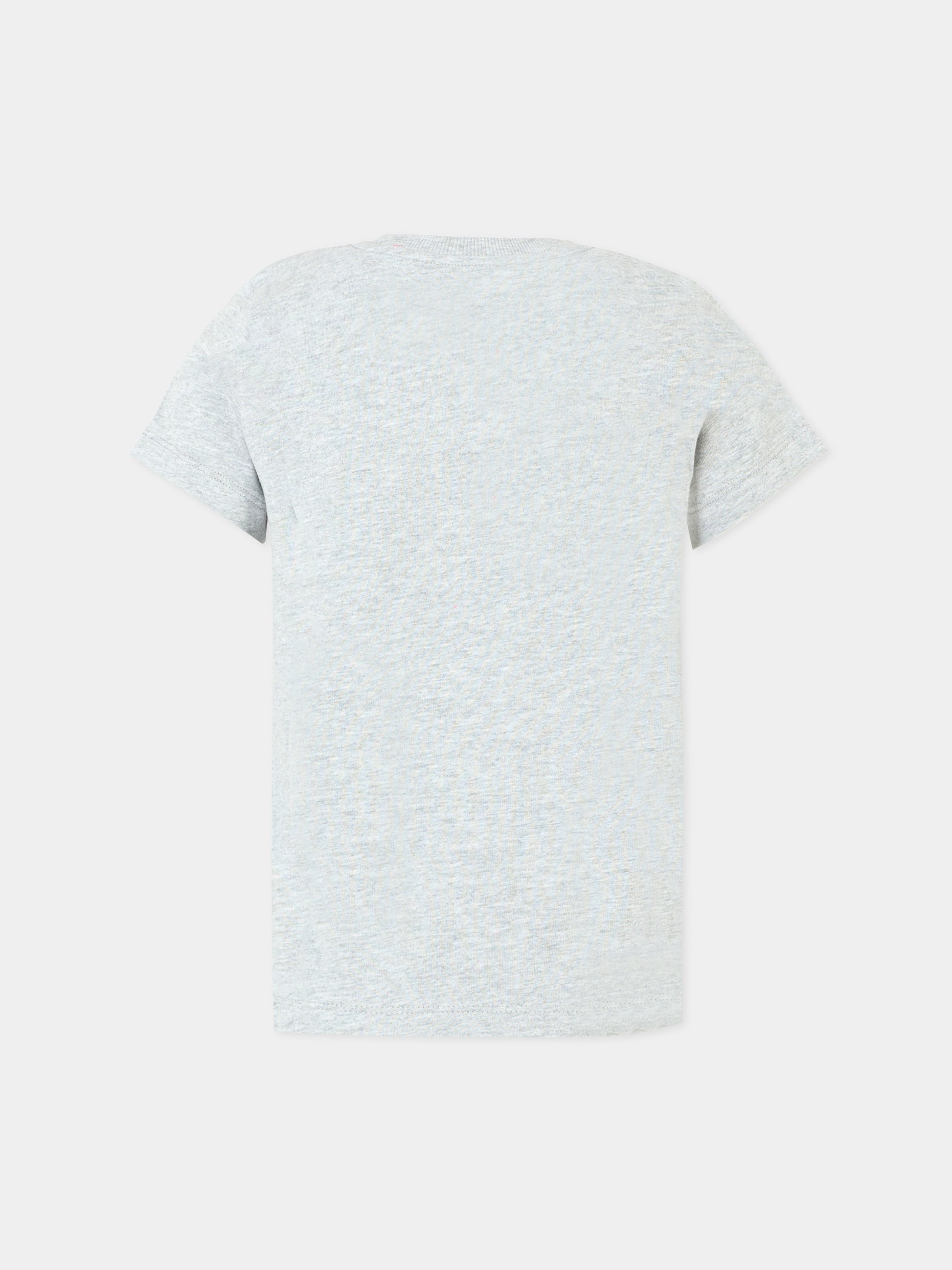 T-shirt grigia per bambini con Teddy Bear e logo,Moschino Kids,HPM058 LAA34 60901