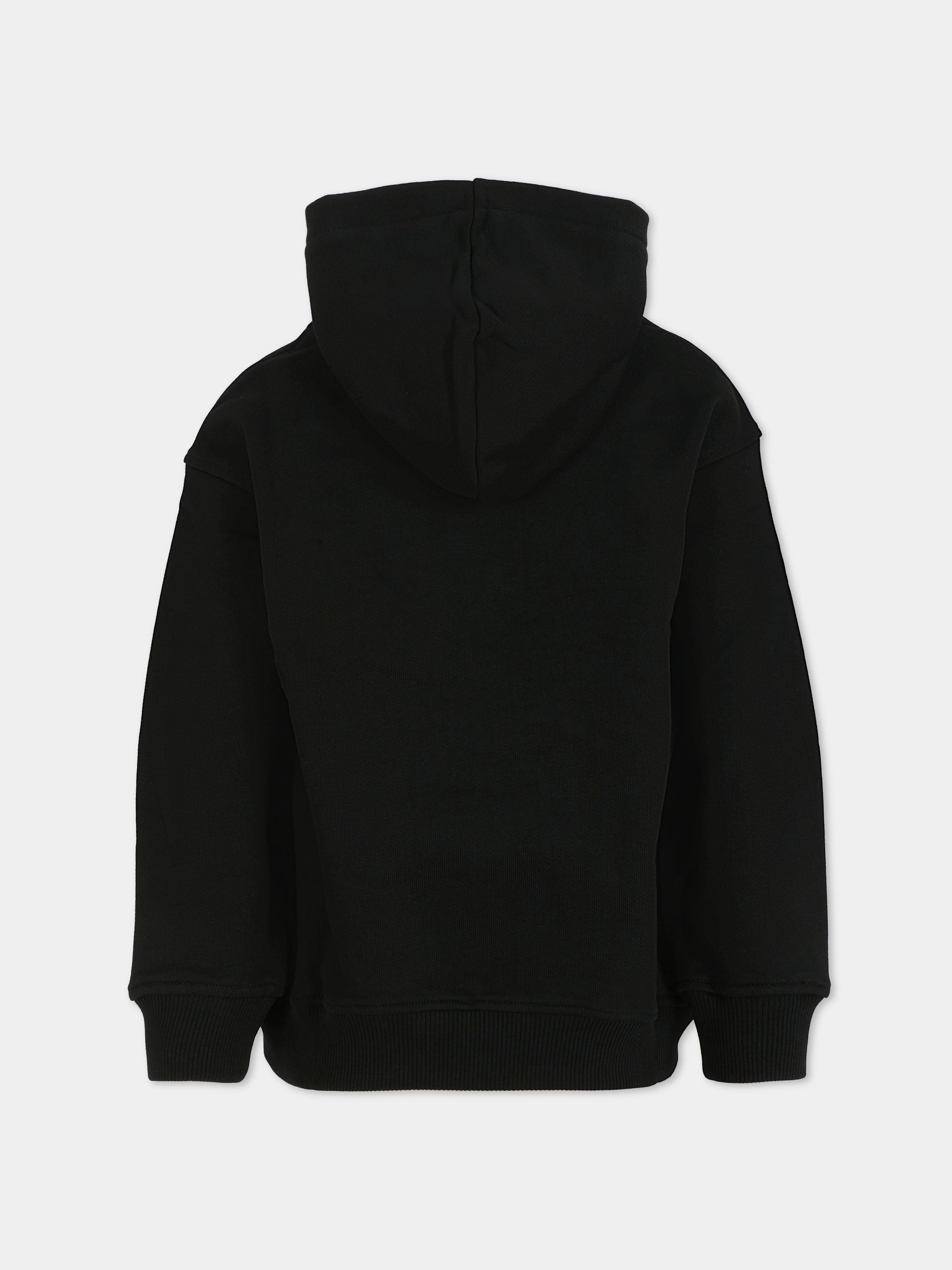 Felpa nera per bambini con Teddy Bear e logo,Moschino Kids,HUF098 LCA77 60100