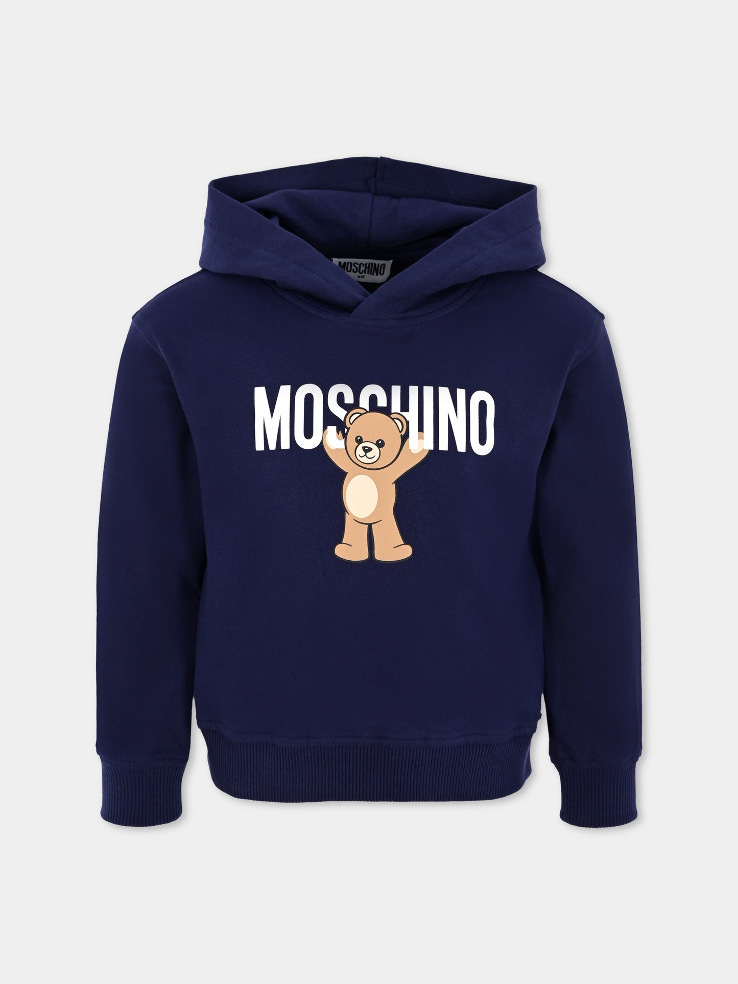 Felpa blu per bambini con Teddy Bear,Moschino Kids,HUF09F LCA40 40016