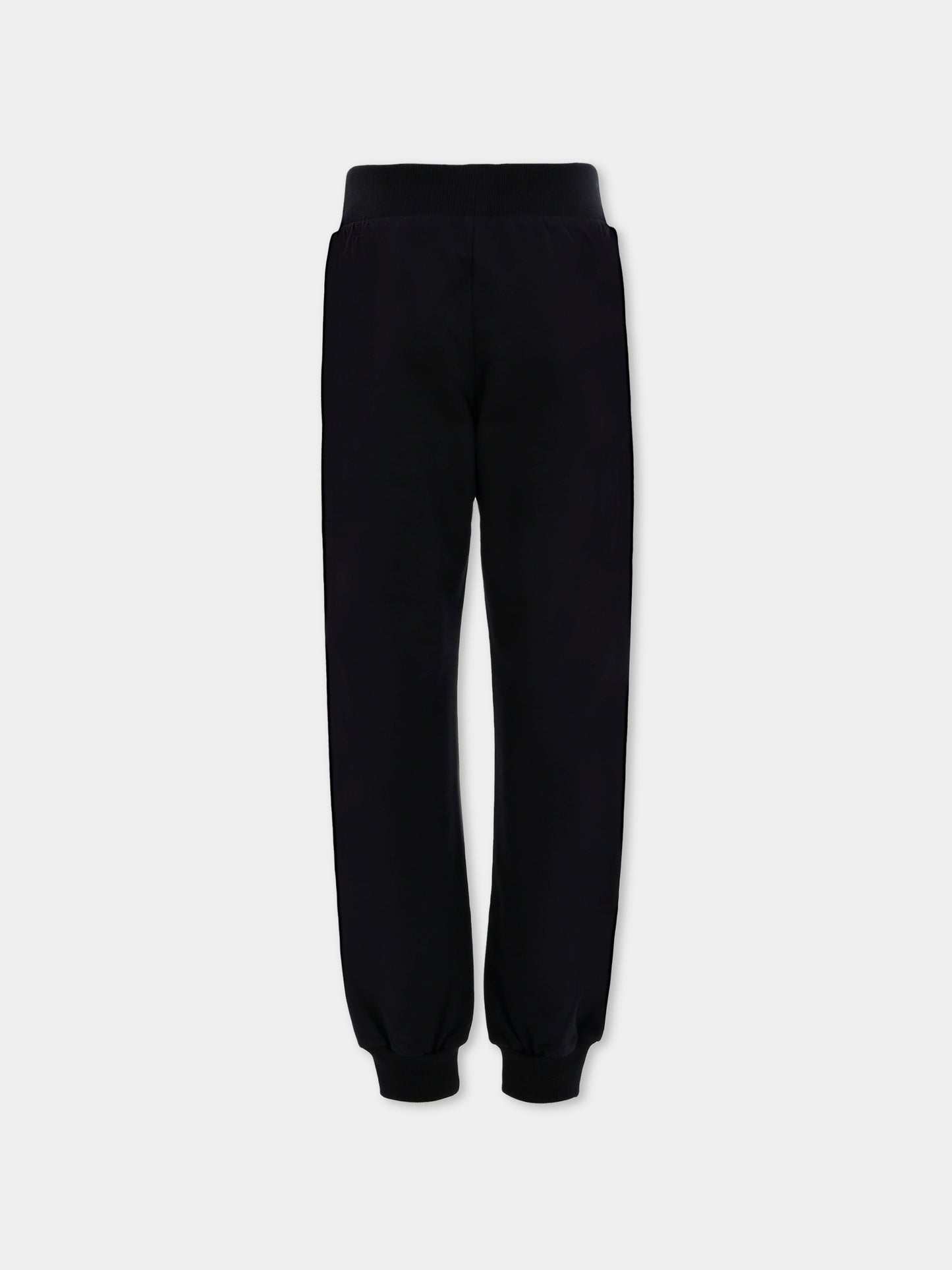 Pantaloni neri per bambini con Teddy Bear,Moschino Kids,HUP08R LCA40 60100