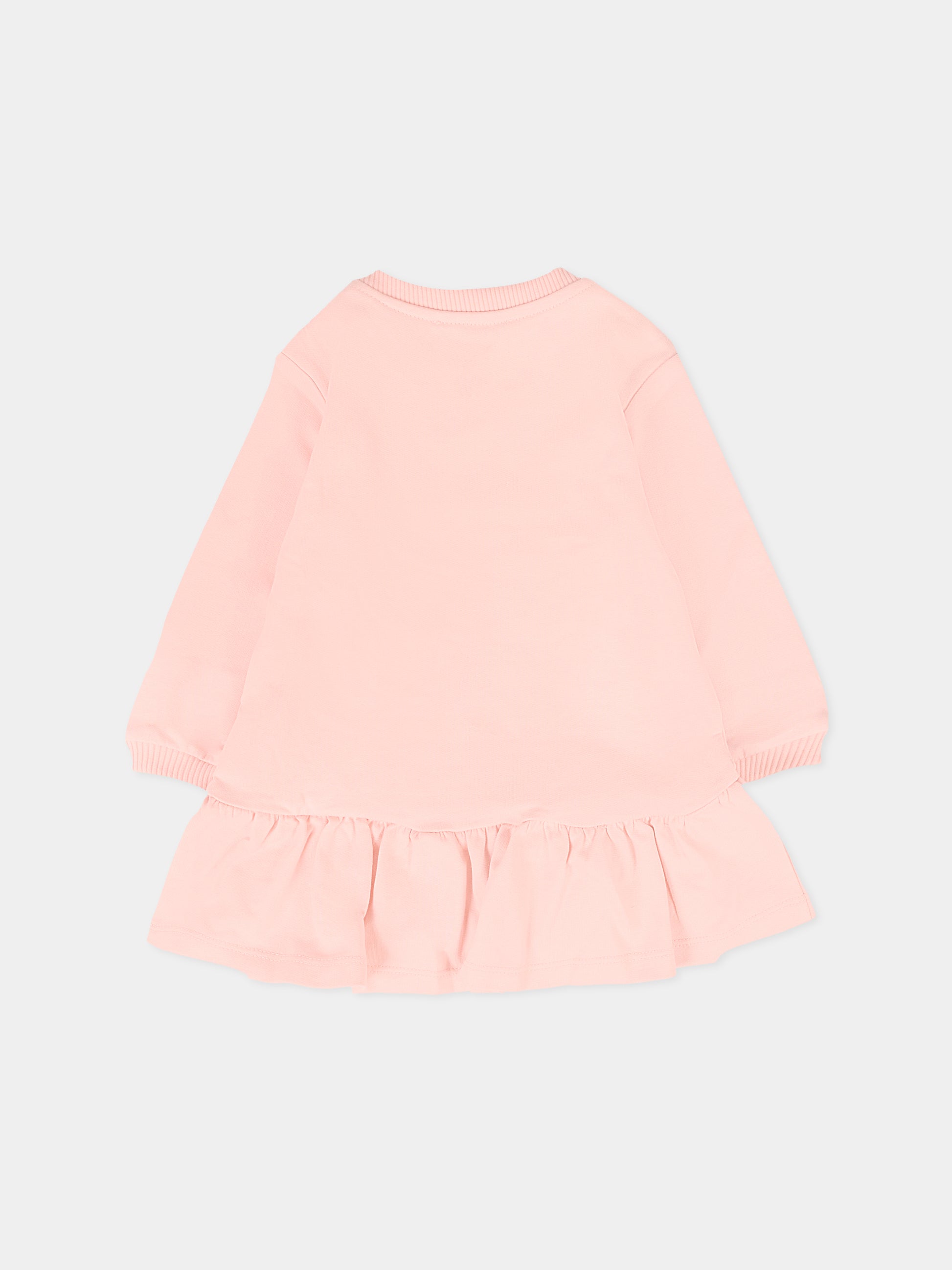 Vestito rosa per neonata con Teddy Bear,Moschino Kids,MAV0BK LCA63 50209