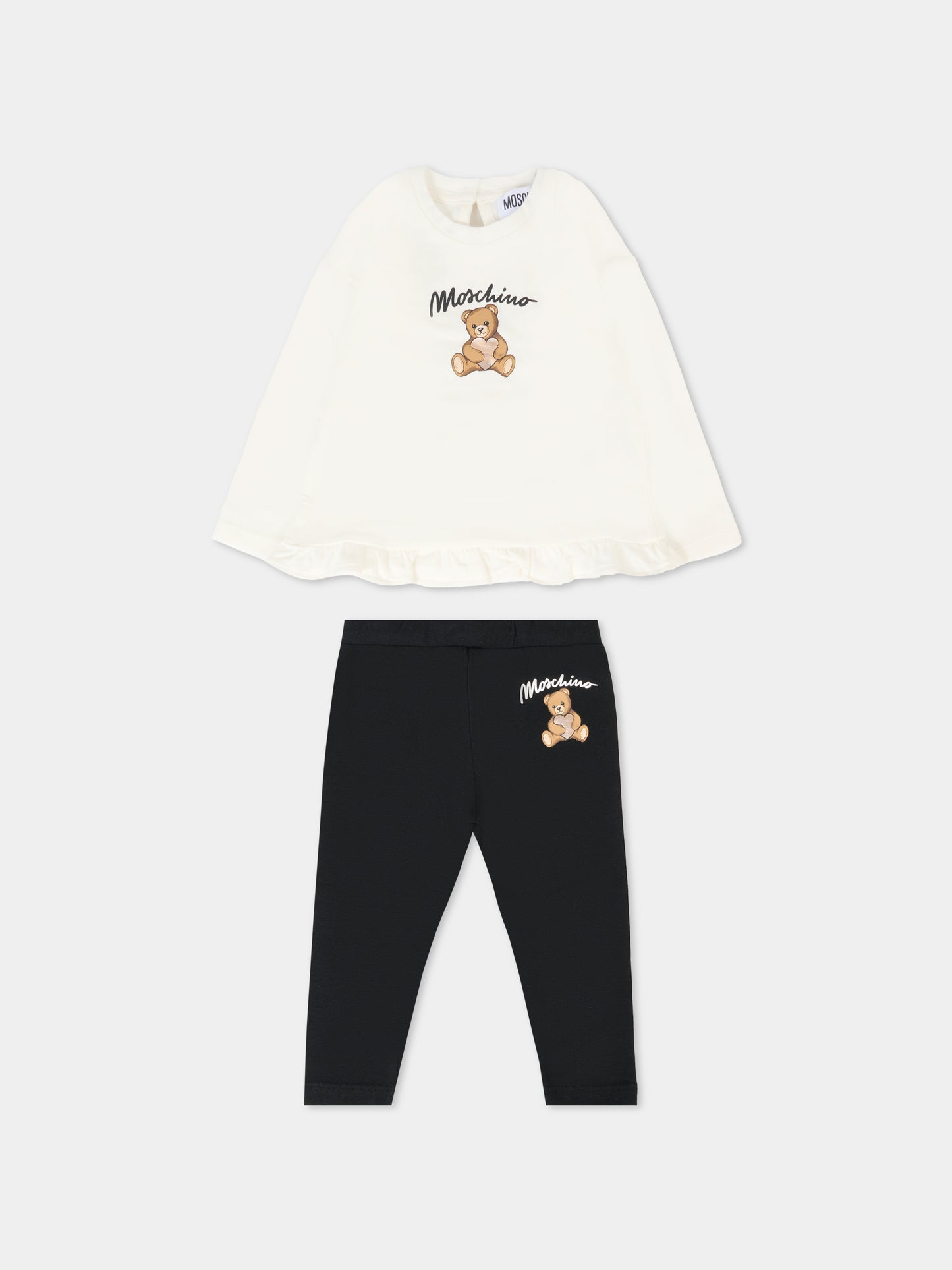 Completo multicolor per neonata con Teddy Bear,Moschino Kids,MDK03C LBA11 83933
