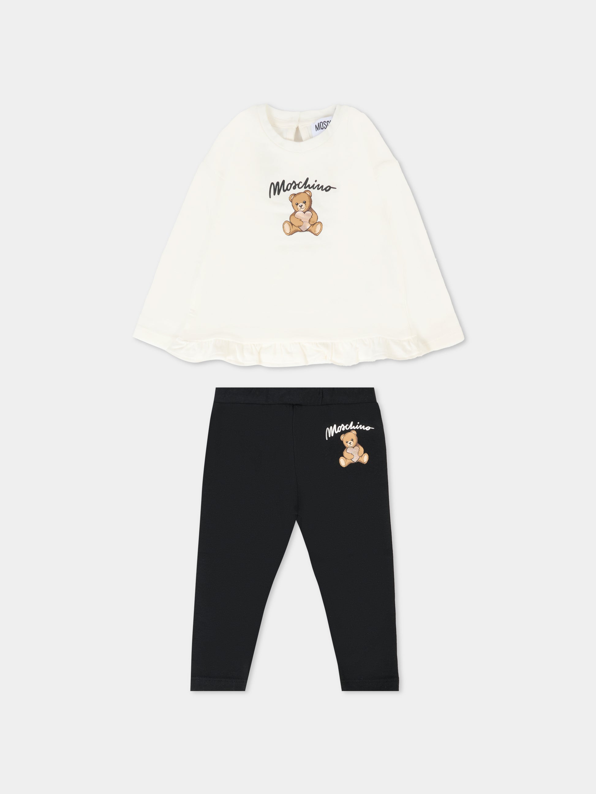 Completo multicolor per neonata con Teddy Bear,Moschino Kids,MDK03C LBA11 83933