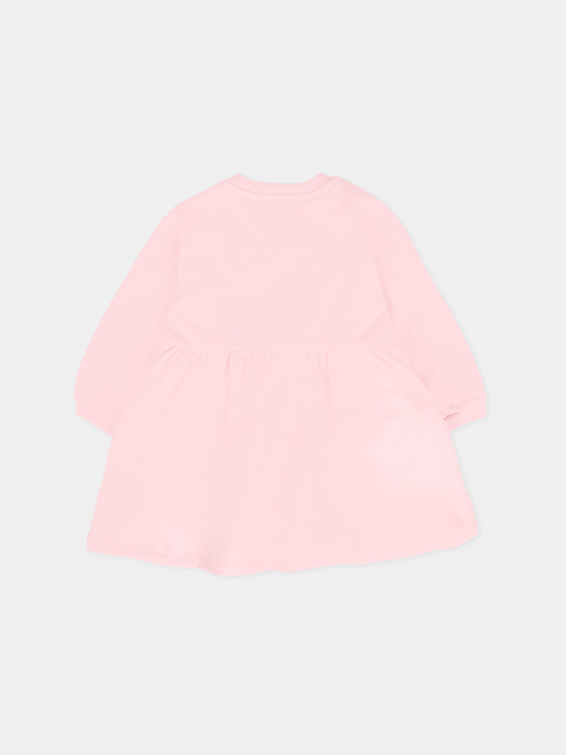 Vestito rosa per neonata con Teddy Bear e logo,Moschino Kids,MDV0CU LCA40 50209