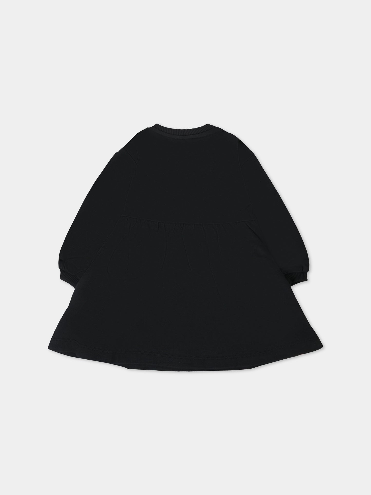 Vestito nero per neonata con Teddy Bear e logo,Moschino Kids,MDV0CU LCA40 60100