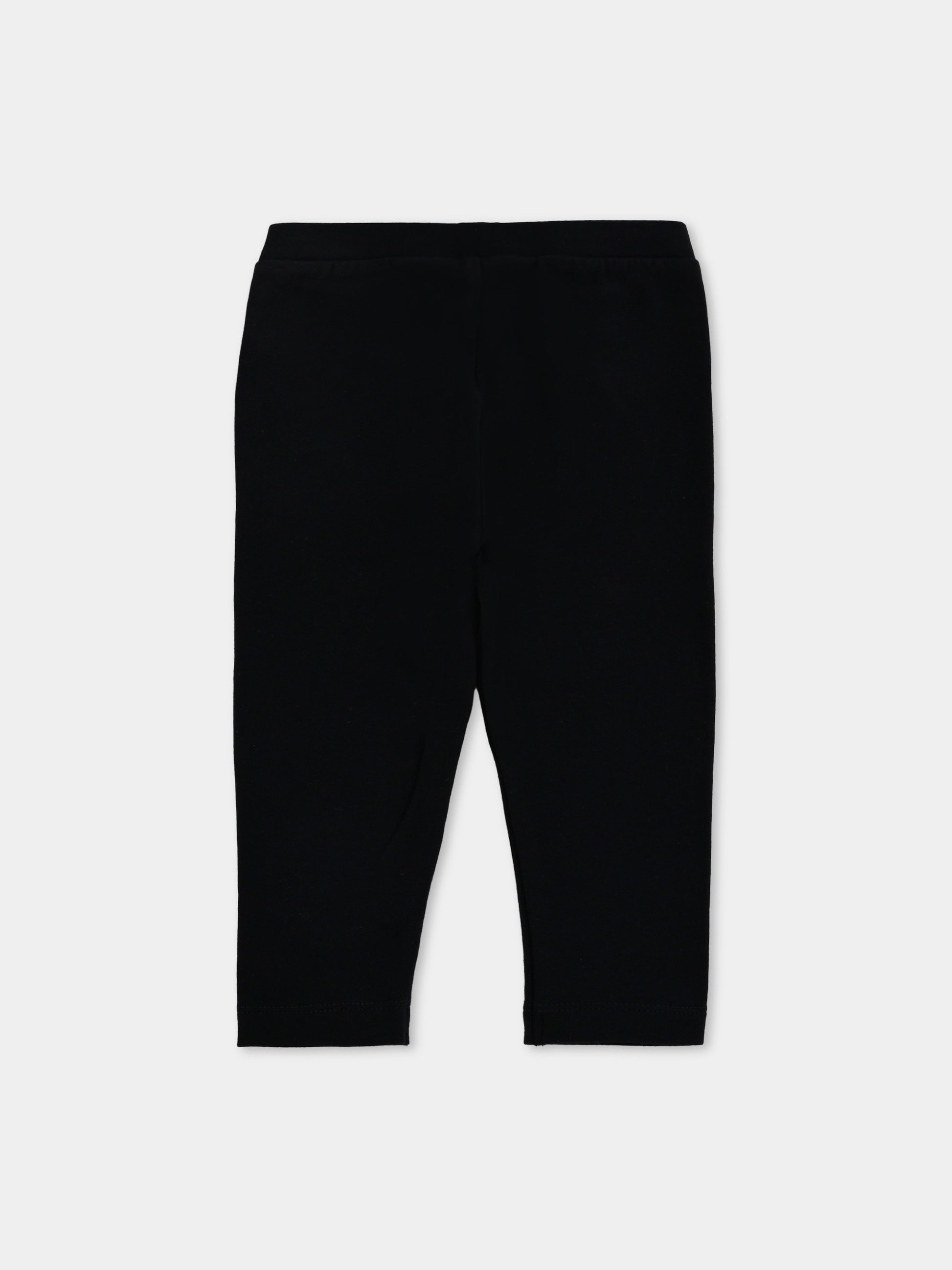 Leggings neri per neonata con logo e Teddy Bear,Moschino Kids,MGP032 LBA23 60100