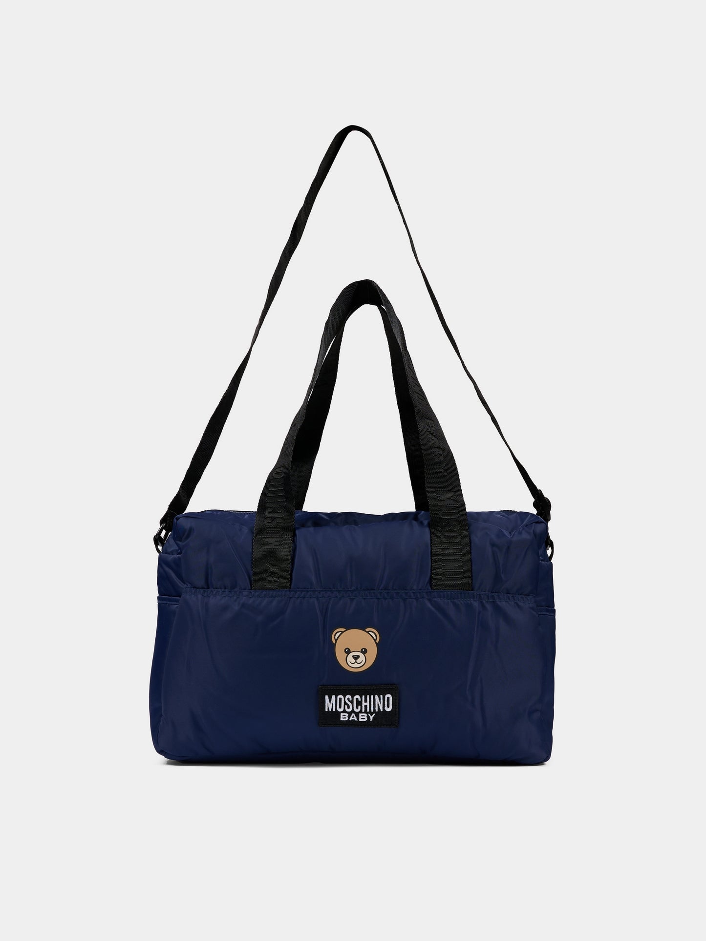 Borsa mamma blu per neonati con Teddy Bear,Moschino Kids,MMX04K L3A89 40016