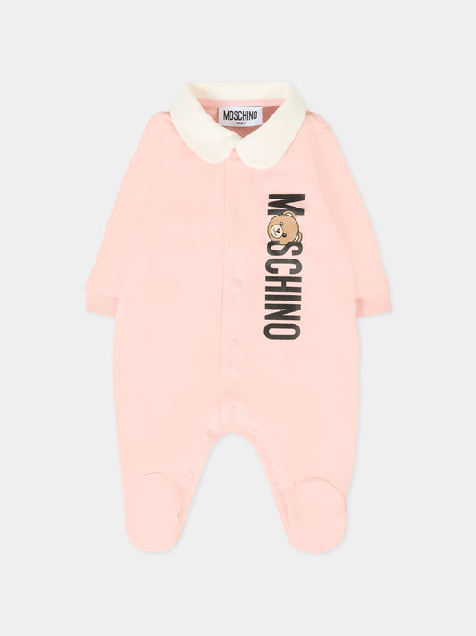 Tutina rosa per neonata con Teddy Bear,Moschino Kids,MMY08C LCA63 50209