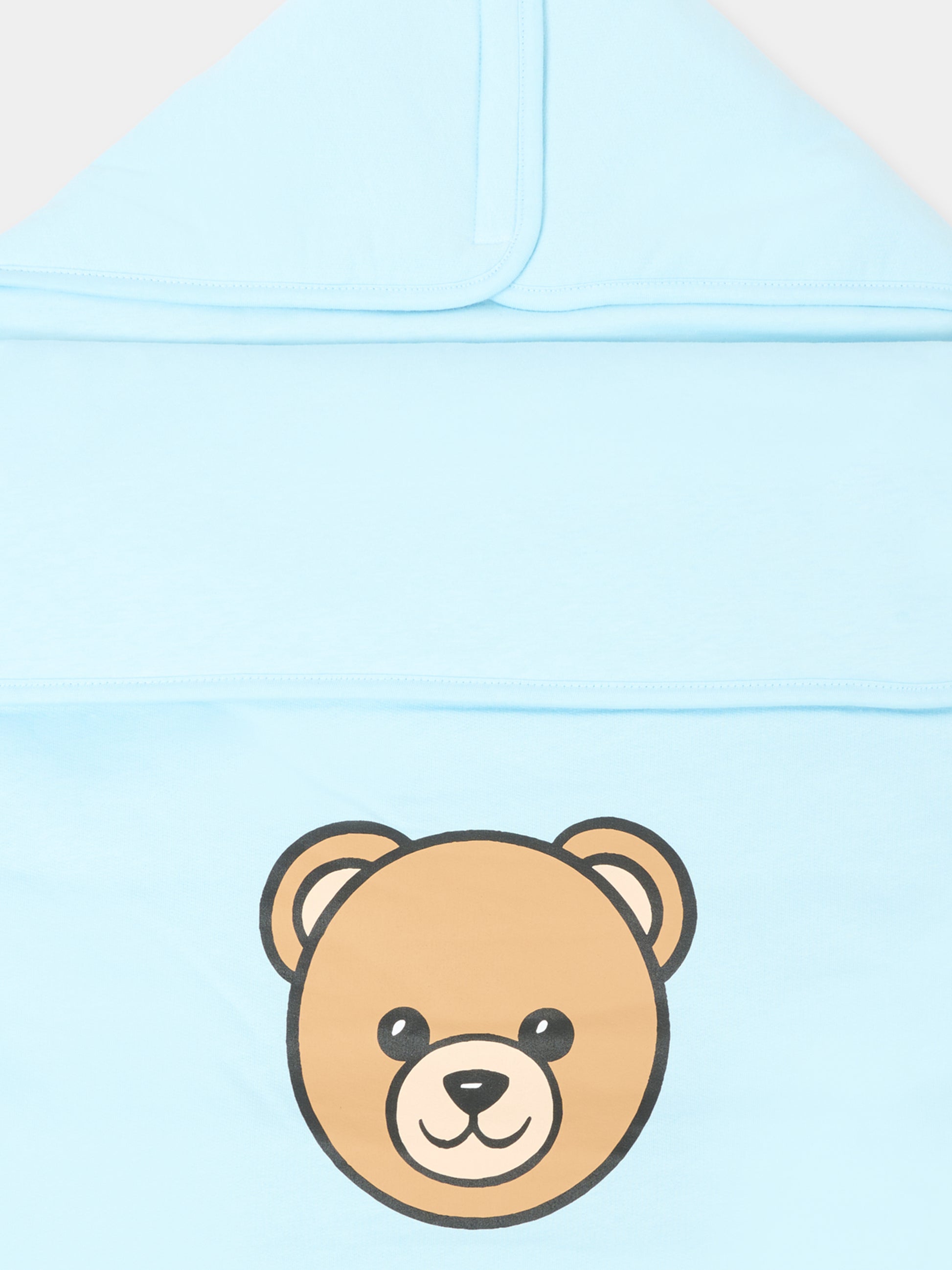 Sacco nanna celeste per neonato con Teddy Bear,Moschino Kids,MNE00P LCA40 40304