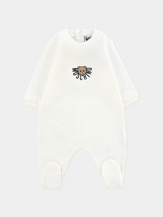 Tutina avorio per neonati con Teddy Bear,Moschino Kids,MNY05L LCA40 10063