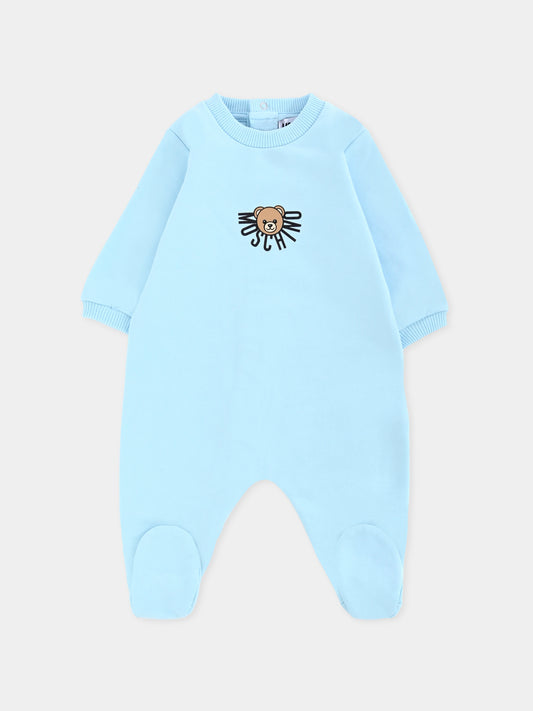 Tutina celeste per neonato con Teddy Bear,Moschino Kids,MNY05L LCA40 40304