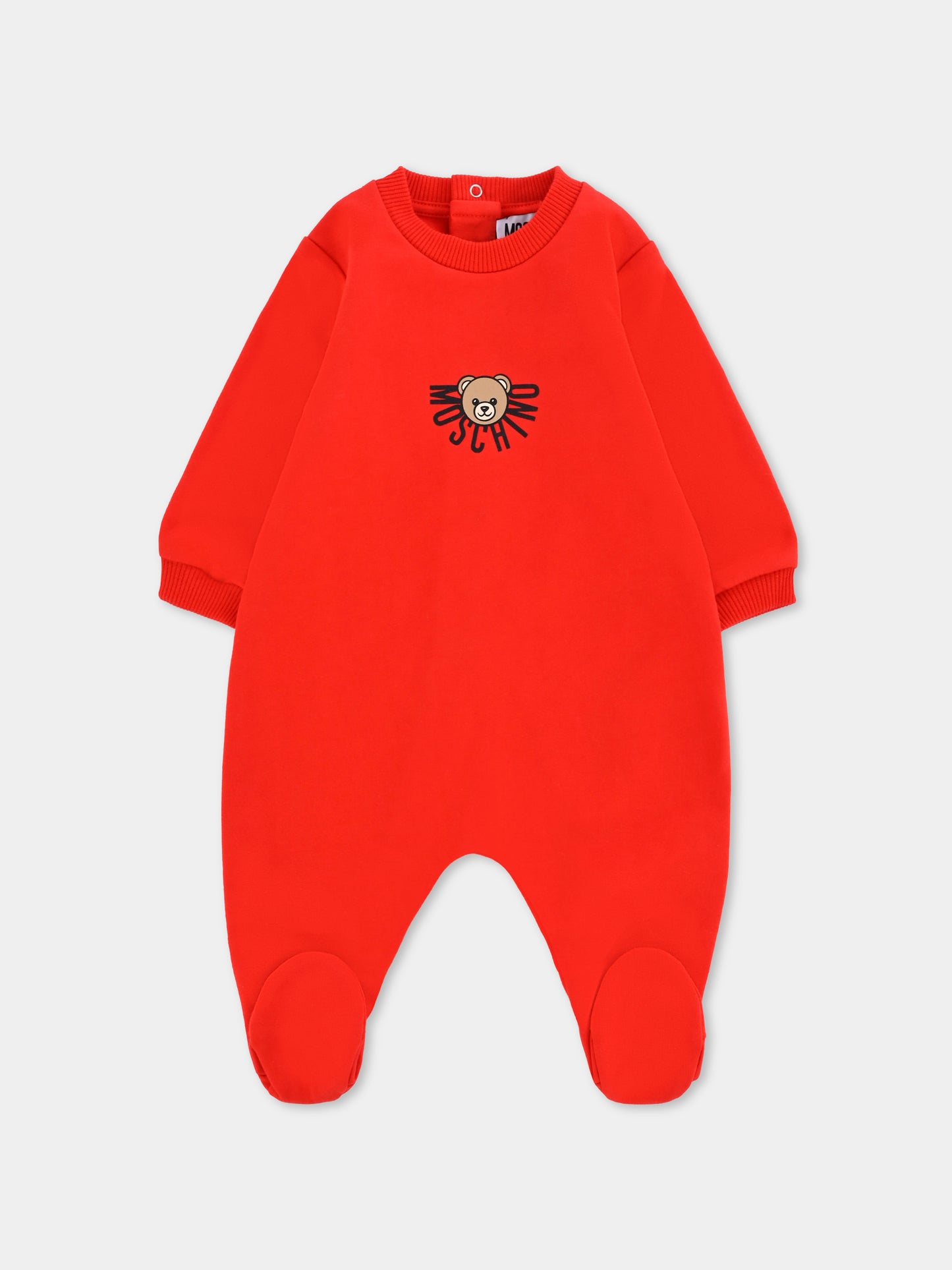 Tutina rossa per neonati con Teddy Bear,Moschino Kids,MNY05L LCA40 50109