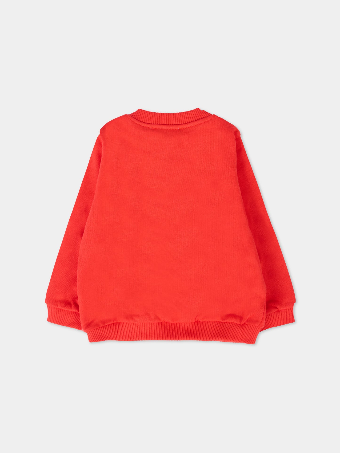 Felpa rossa per neonati con Teddy Bear natalizio,Moschino Kids,MPF060 LCA14 50109