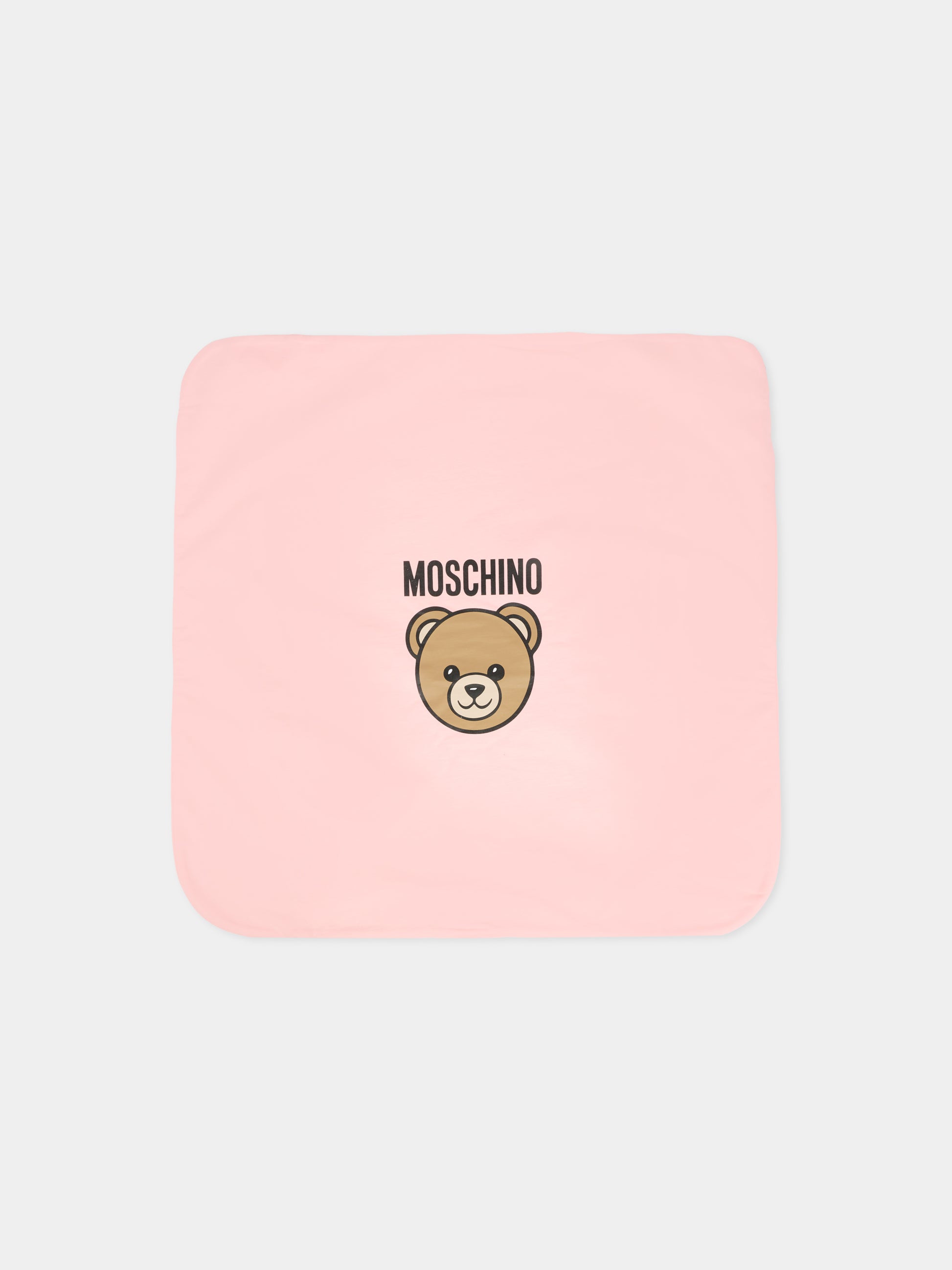 Coperta rosa per neonata con Teddy Bear,Moschino Kids,MQB00F LCA40 50209