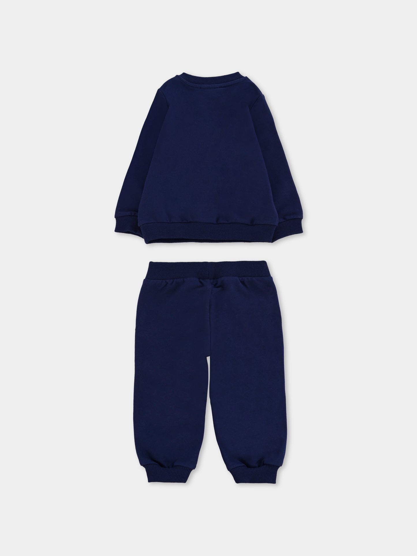 Completo blu per neonati con logo e Teddy Bear,Moschino Kids,MUK05E LCA40 40016