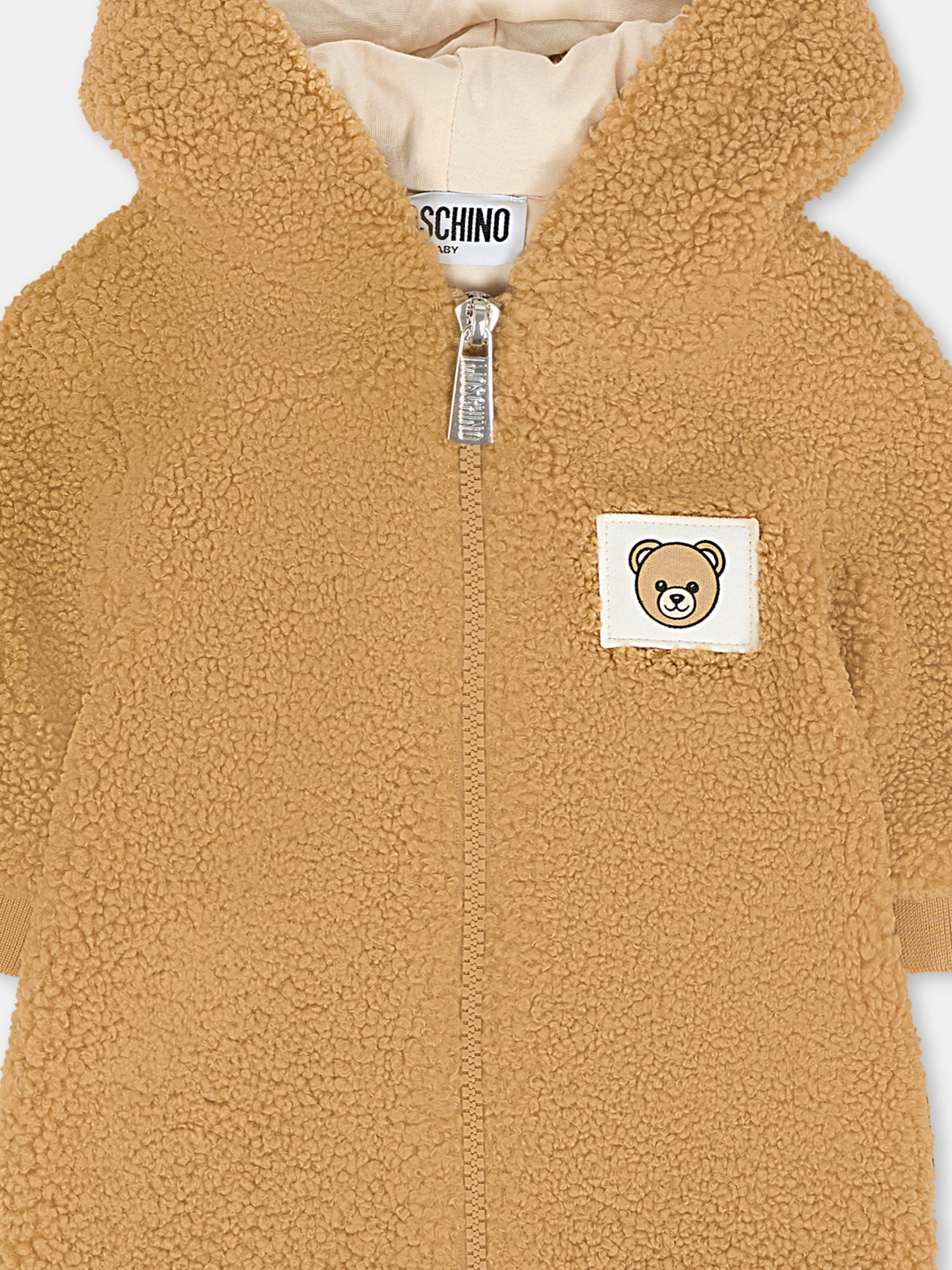 Ecopelliccia marrone per neonati con Teddy Bear,Moschino Kids,MUT04C LIA00 20351