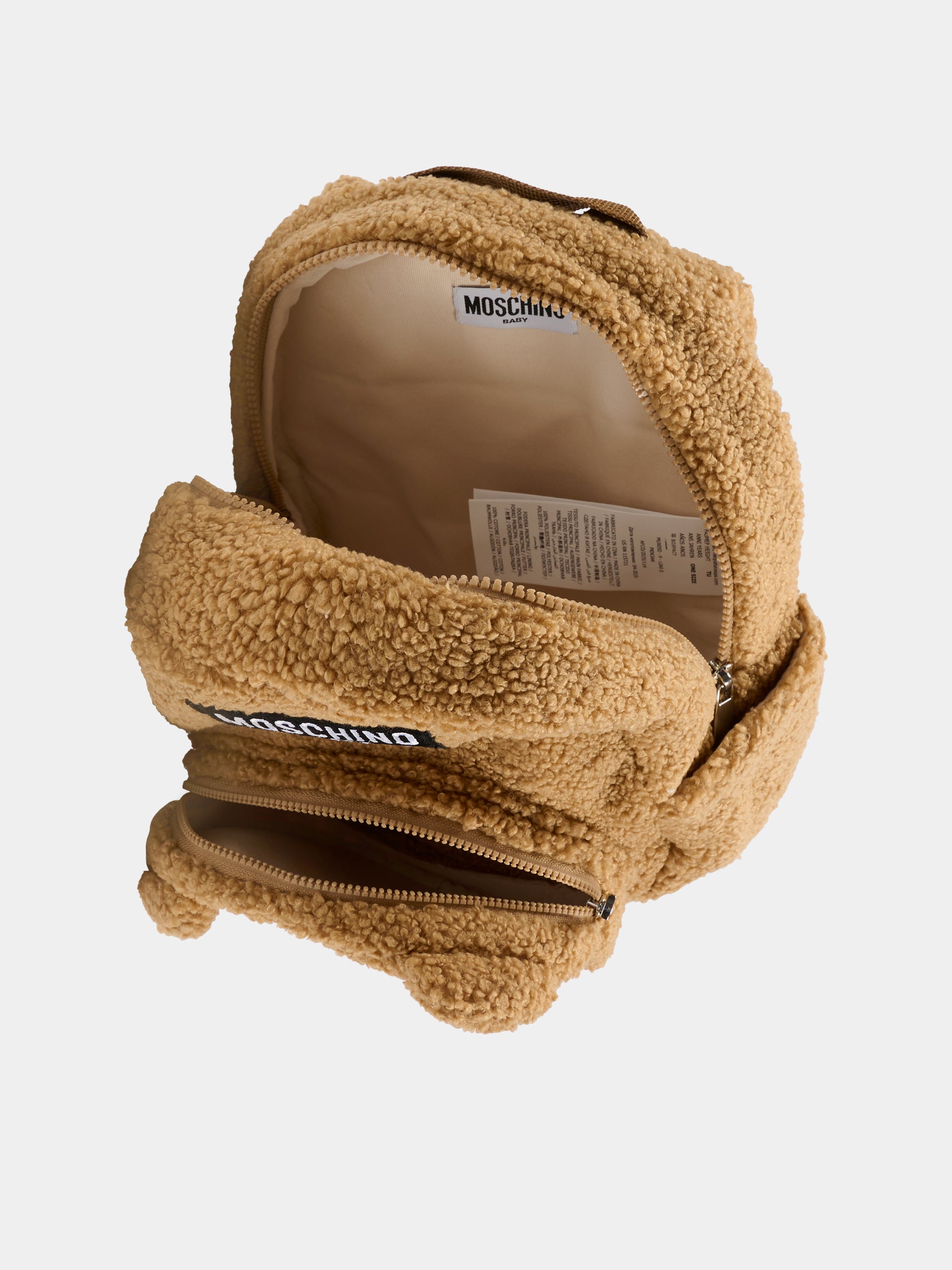 Zaino marrone per neonati con Teddy Bear,Moschino Kids,MUX05D LIA00 20351