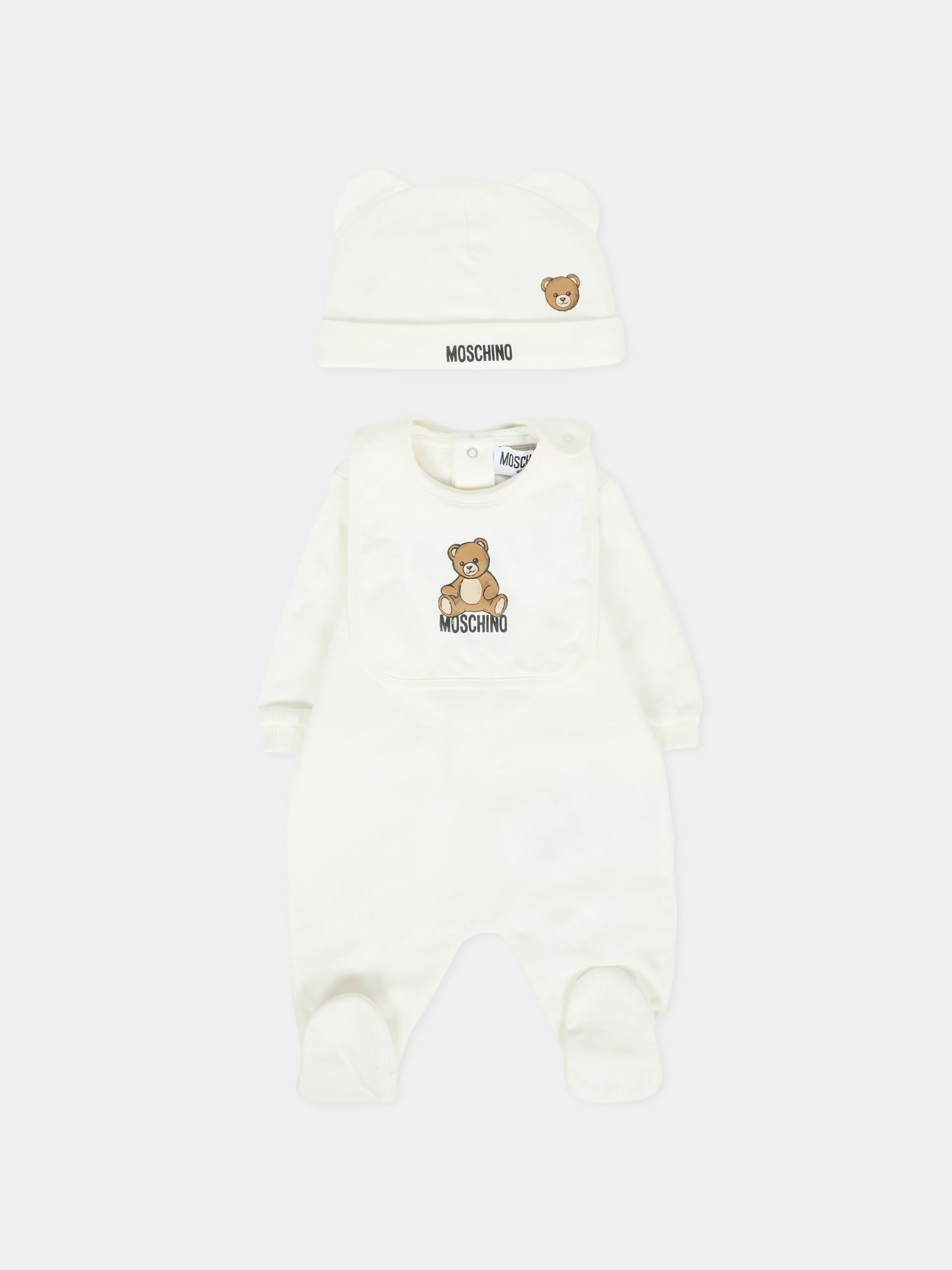 Set tutine avorio per neonati con Teddy Bear,Moschino Kids,MUY08B LCA40 10063