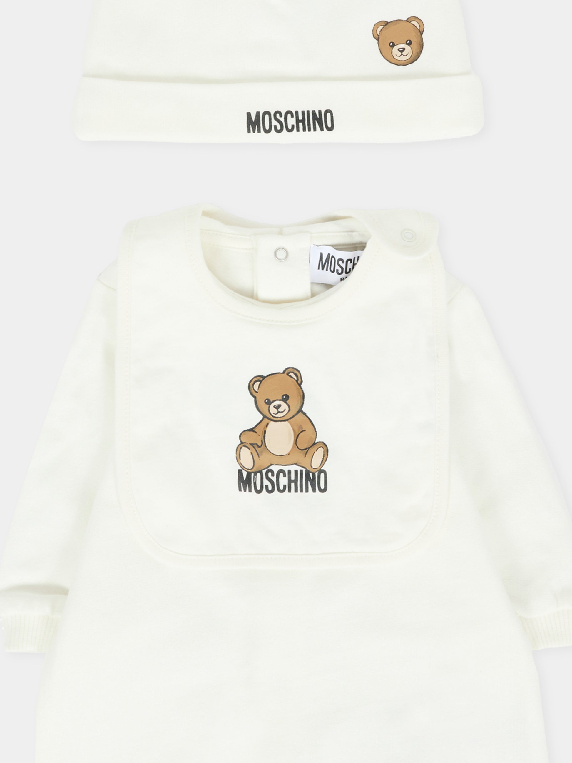 Set tutine avorio per neonati con Teddy Bear,Moschino Kids,MUY08B LCA40 10063