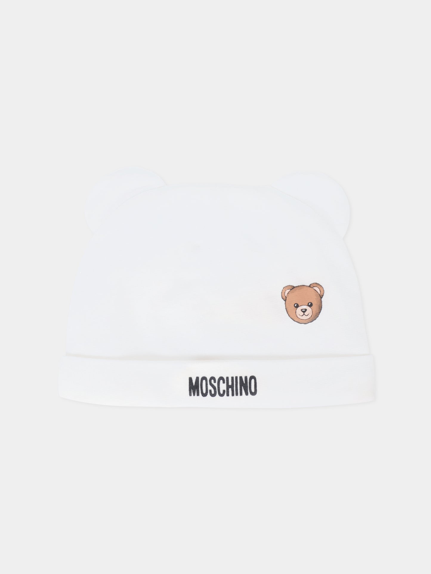 Set avorio per neonati con Teddy Bear e logo,Moschino Kids,MUY08L LCA40 10063