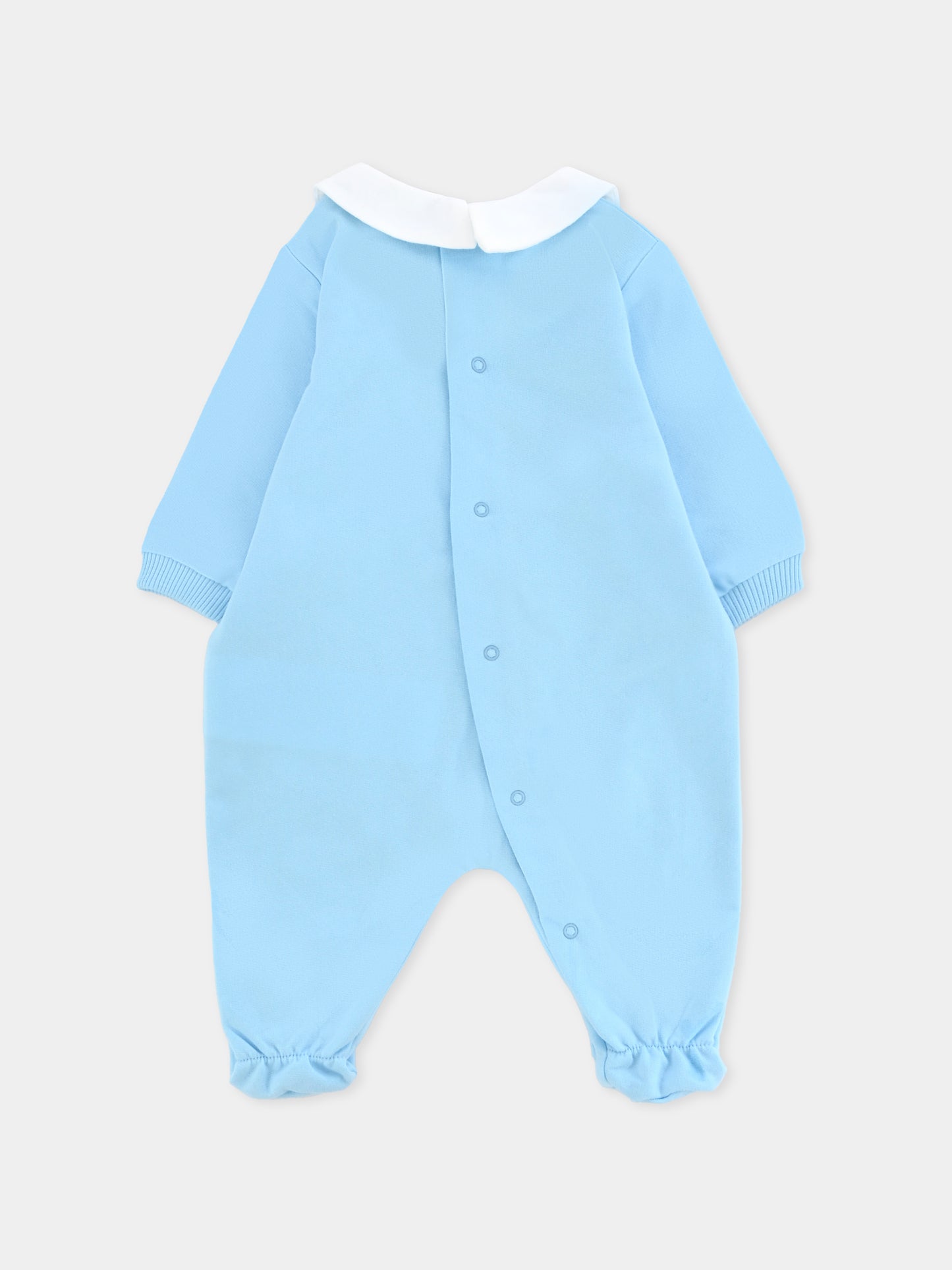 Tutina celeste per neonato con Teddy Bear,Moschino Kids,MXY037 LCA40 40304