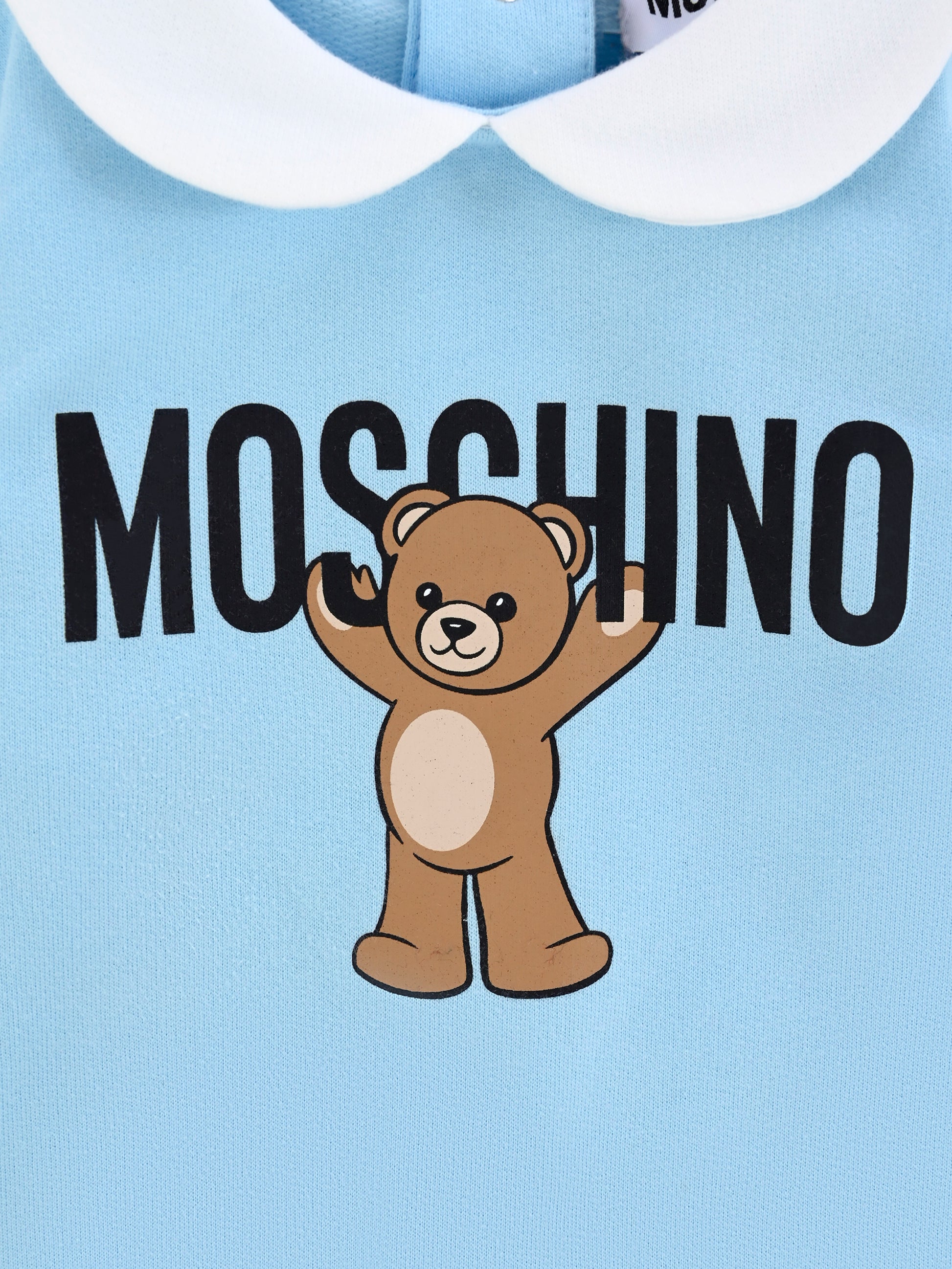 Tutina celeste per neonato con Teddy Bear,Moschino Kids,MXY037 LCA40 40304