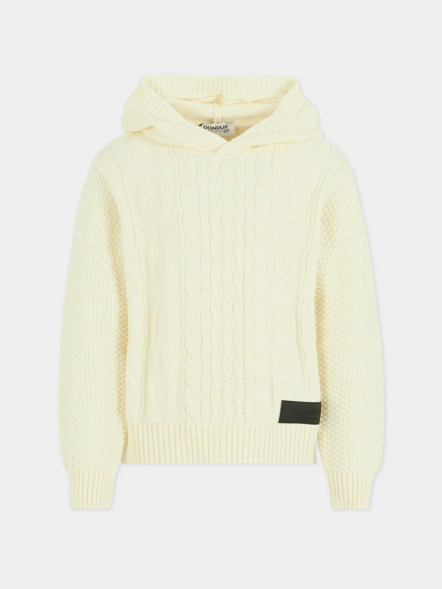 Maglione avorio per bambino con patch