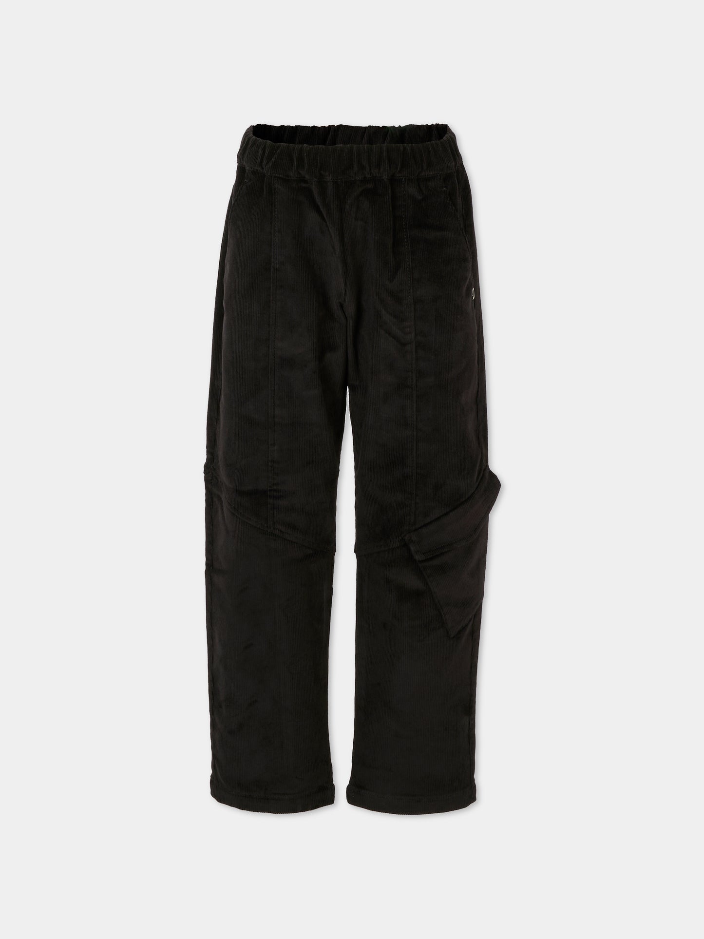 Pantaloni neri in velluto per bambino con logo,Dondup Kids,DMPA146 0 VE016 N000