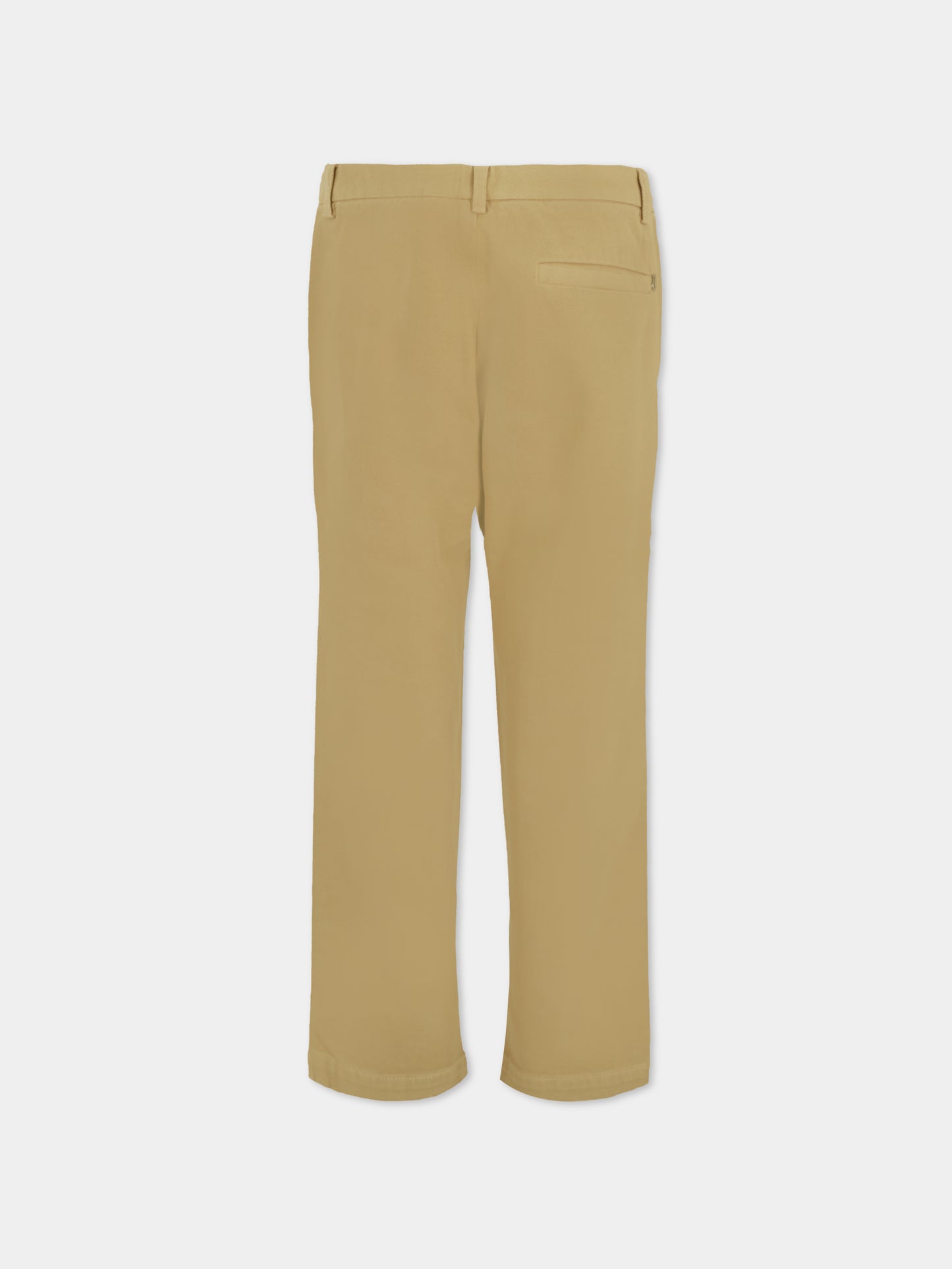 Pantaloni beige per bambino con logo