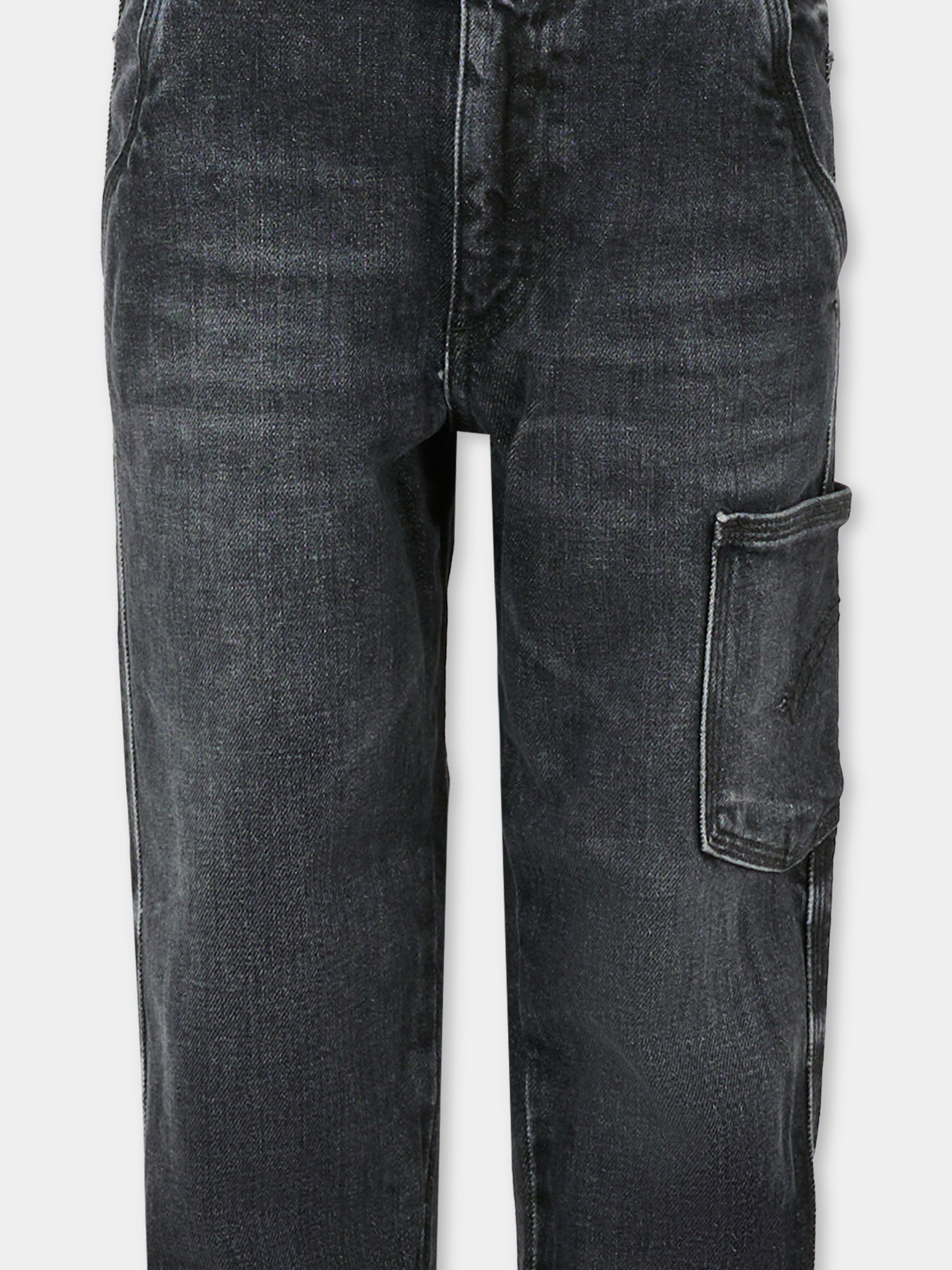 Jeans neri per bambino con logo,Dondup Kids,DMPA169 C DS041 N000