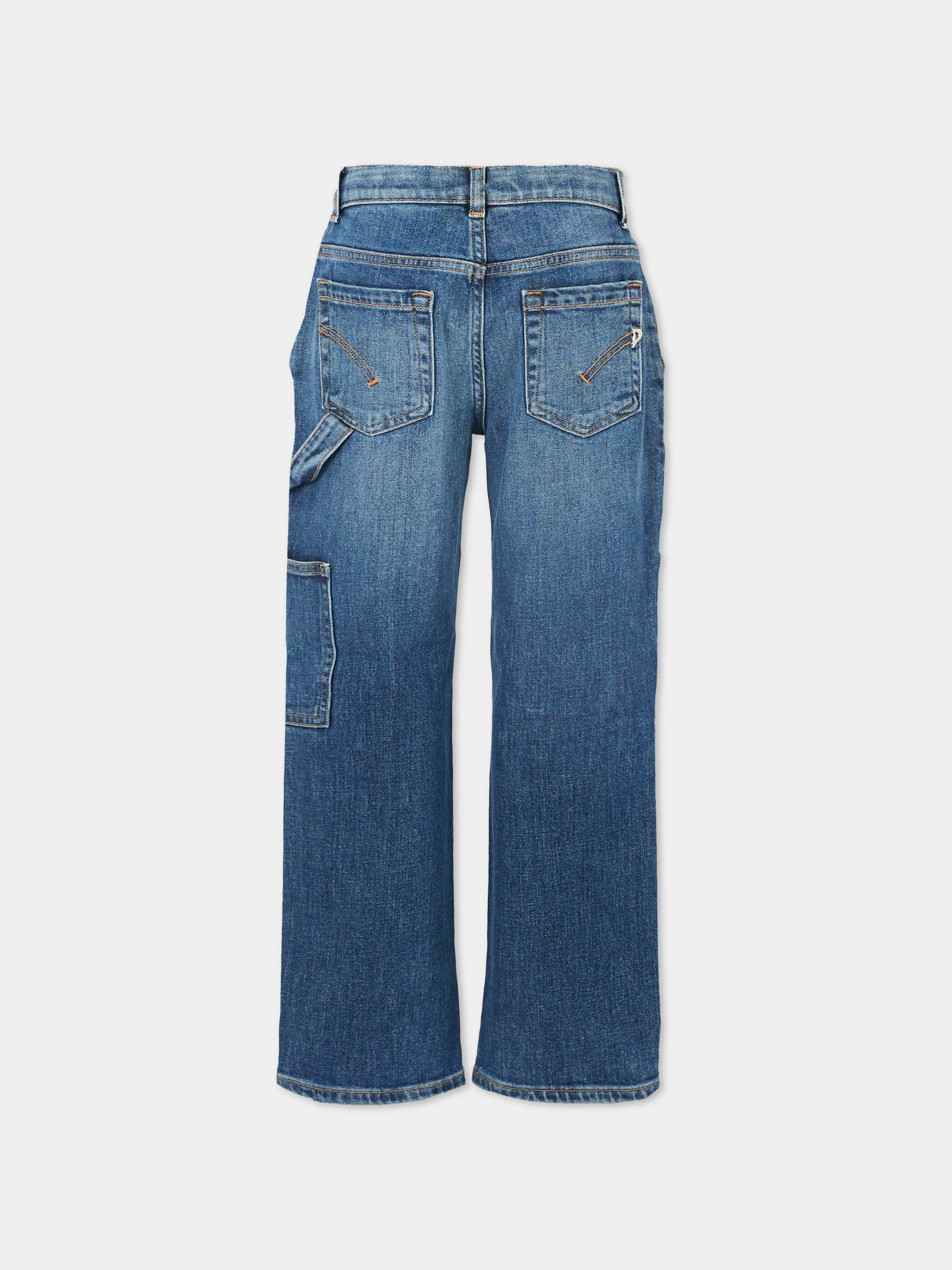 Jeans blu per bambina con logo,Dondup Kids,DFPA166 C DS056 4098