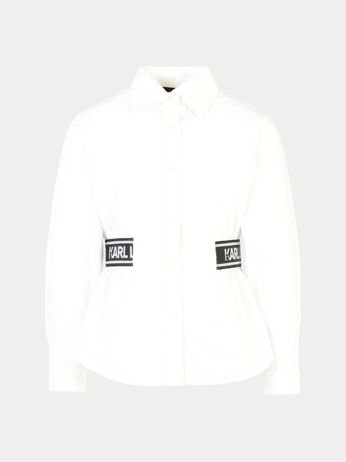 Camicia bianca per bambina con logo,Karl Lagerfeld Kids,Z30587 10P