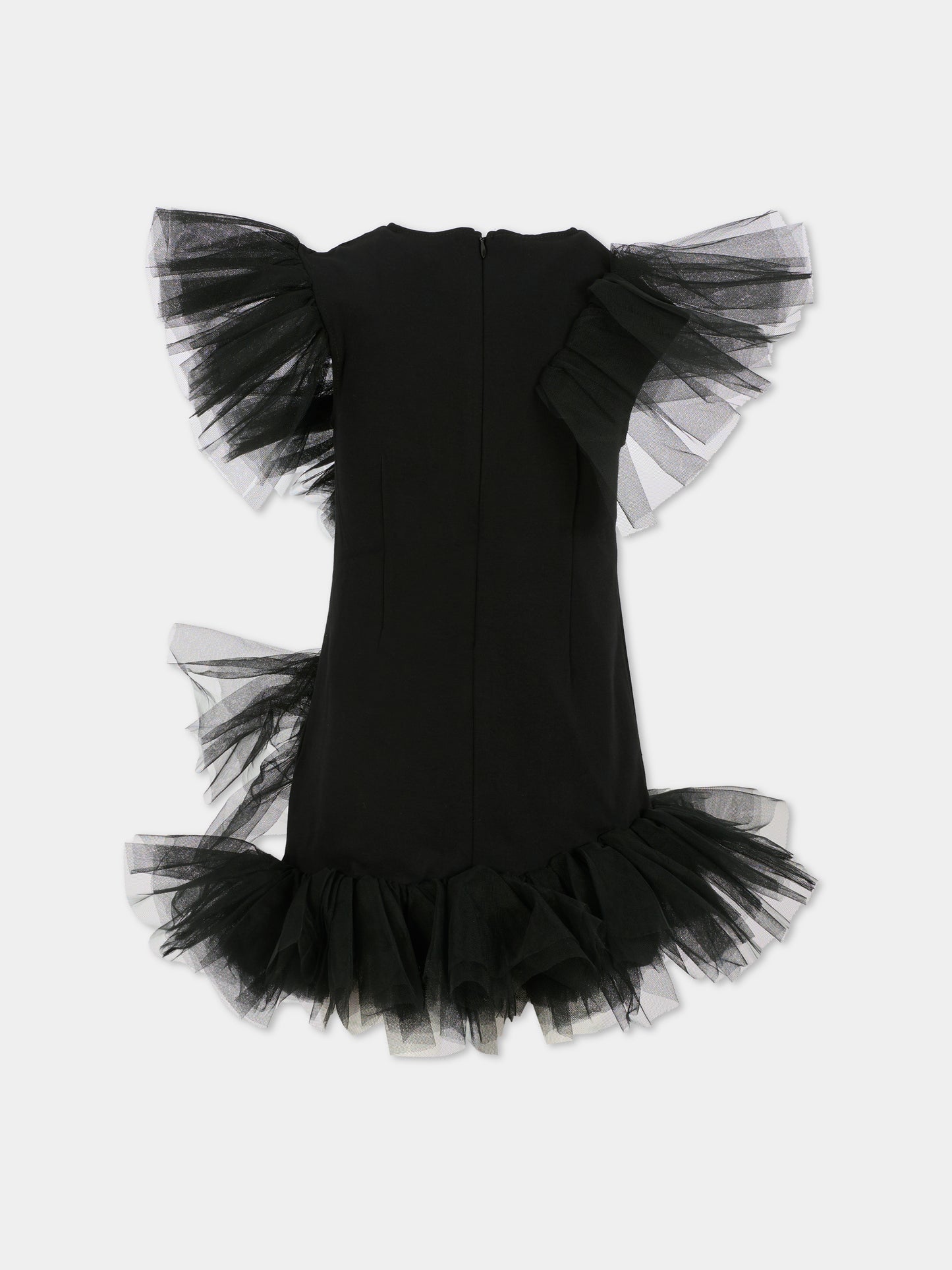 Vestito nero per bambina con logo,Karl Lagerfeld Kids,Z30623 09B