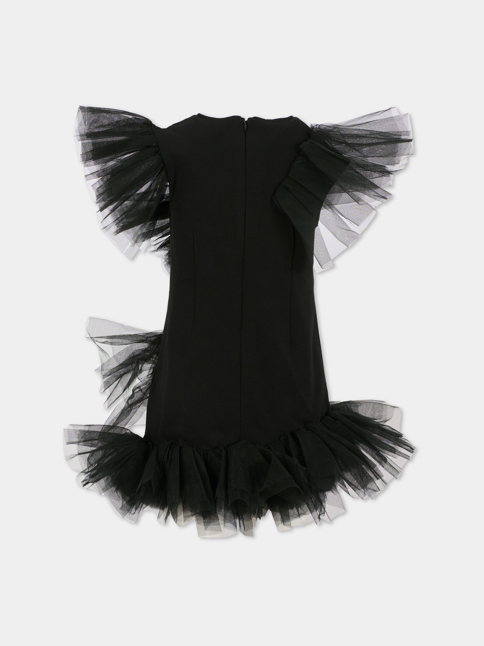 Vestito nero per bambina con logo,Karl Lagerfeld Kids,Z30623 09B