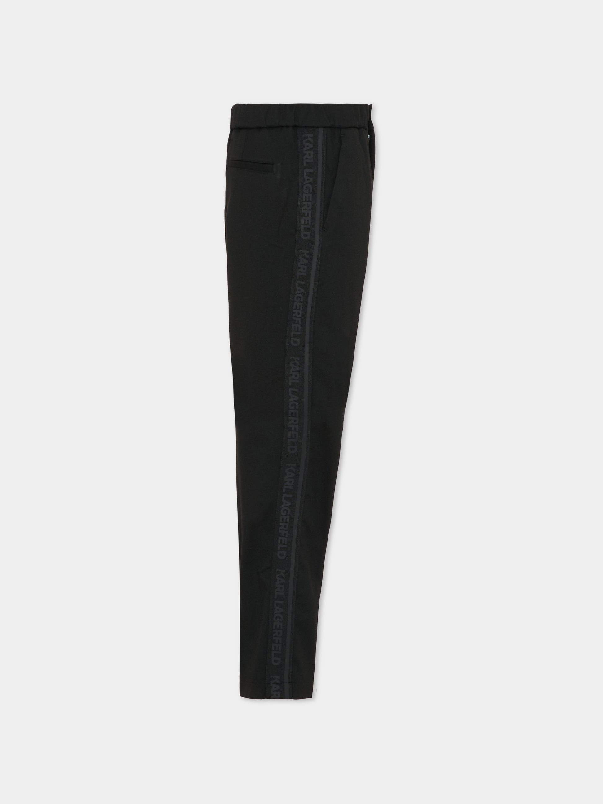 Pantaloni neri per bambino con logo,Karl Lagerfeld Kids,Z30629 09B