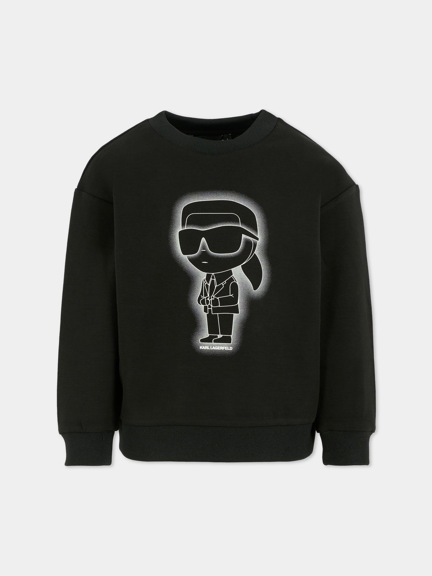 Felpa nera per bambino con Karl Lagerfeld,Karl Lagerfeld Kids,Z30637 09B