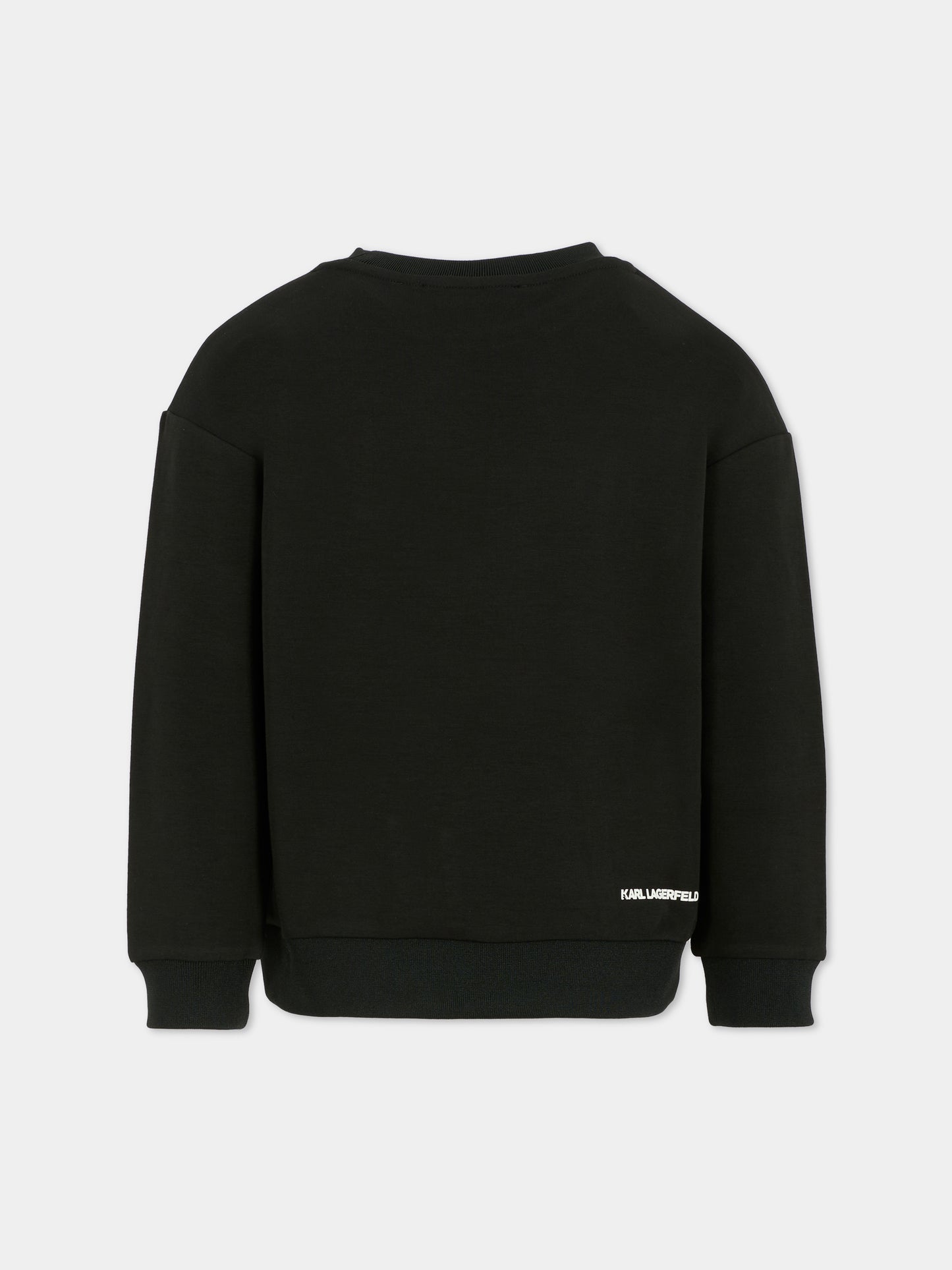 Felpa nera per bambino con Karl Lagerfeld,Karl Lagerfeld Kids,Z30637 09B