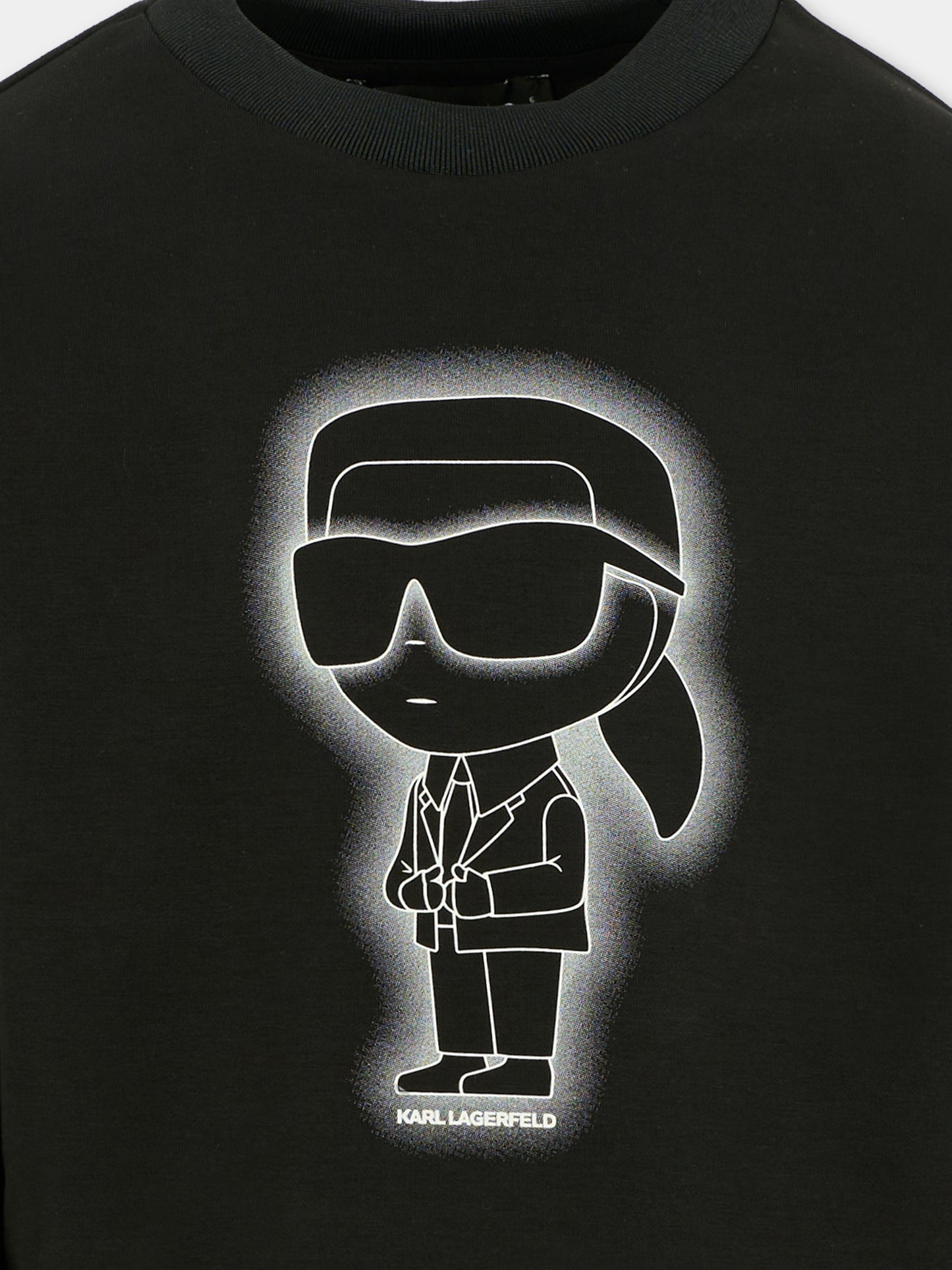 Felpa nera per bambino con Karl Lagerfeld,Karl Lagerfeld Kids,Z30637 09B