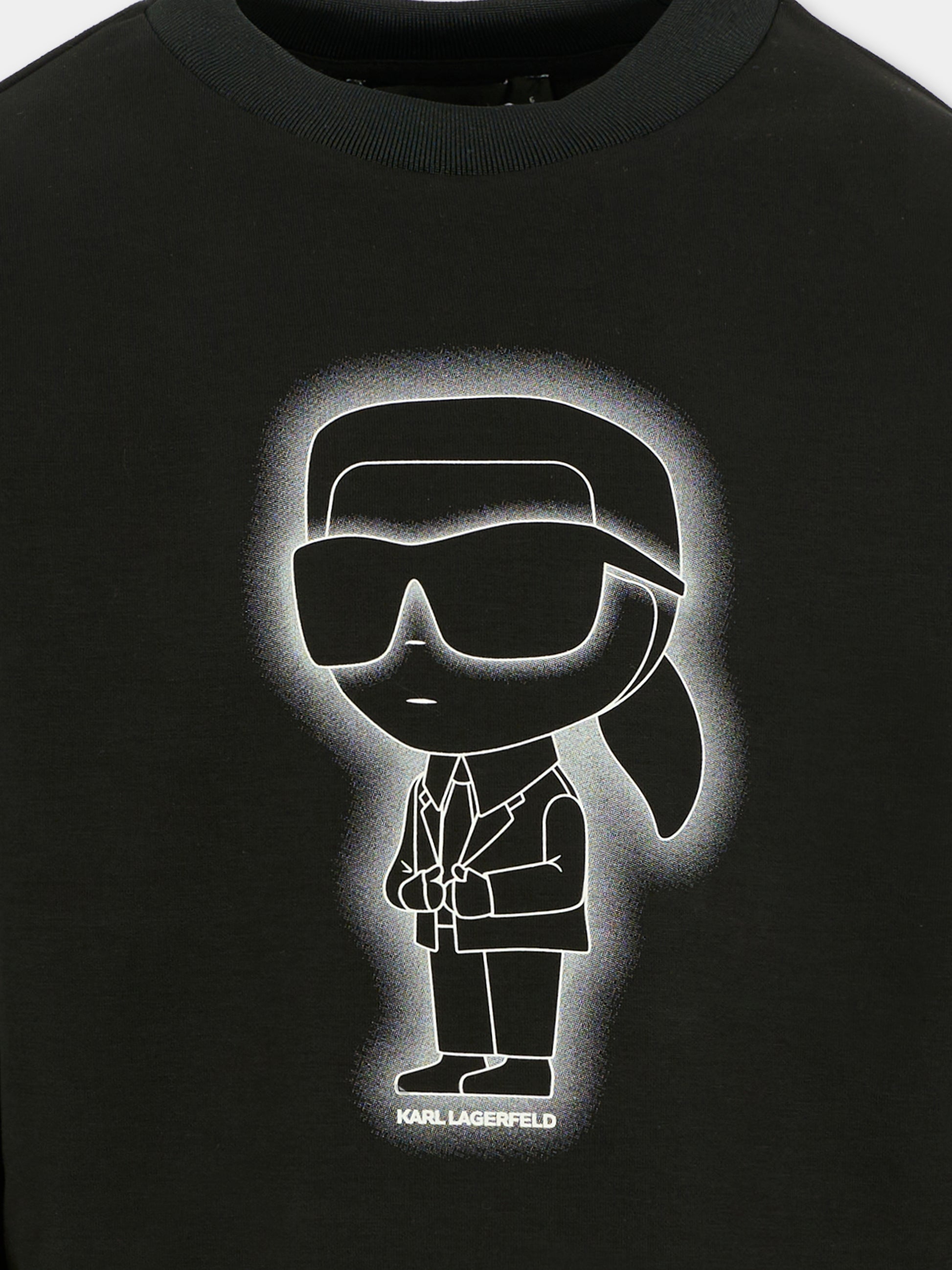 Felpa nera per bambino con Karl Lagerfeld,Karl Lagerfeld Kids,Z30637 09B