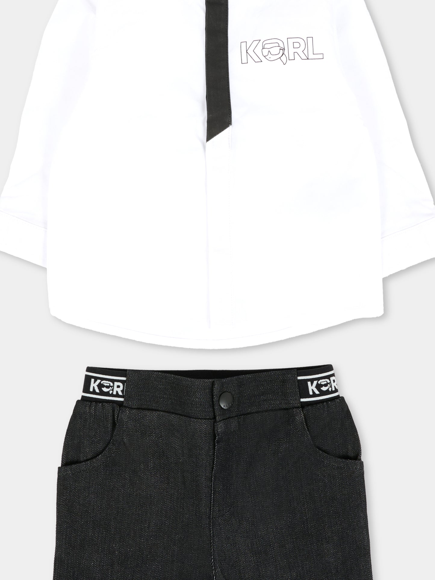 Completo bianco per neonato con logo,Karl Lagerfeld Kids,Z30660 N50