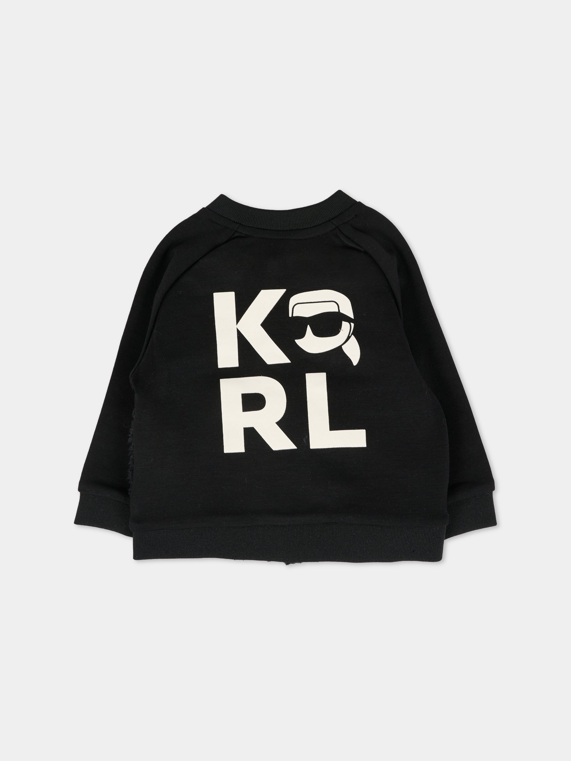 Bomber nero per neonato con logo,Karl Lagerfeld Kids,Z30665 09B