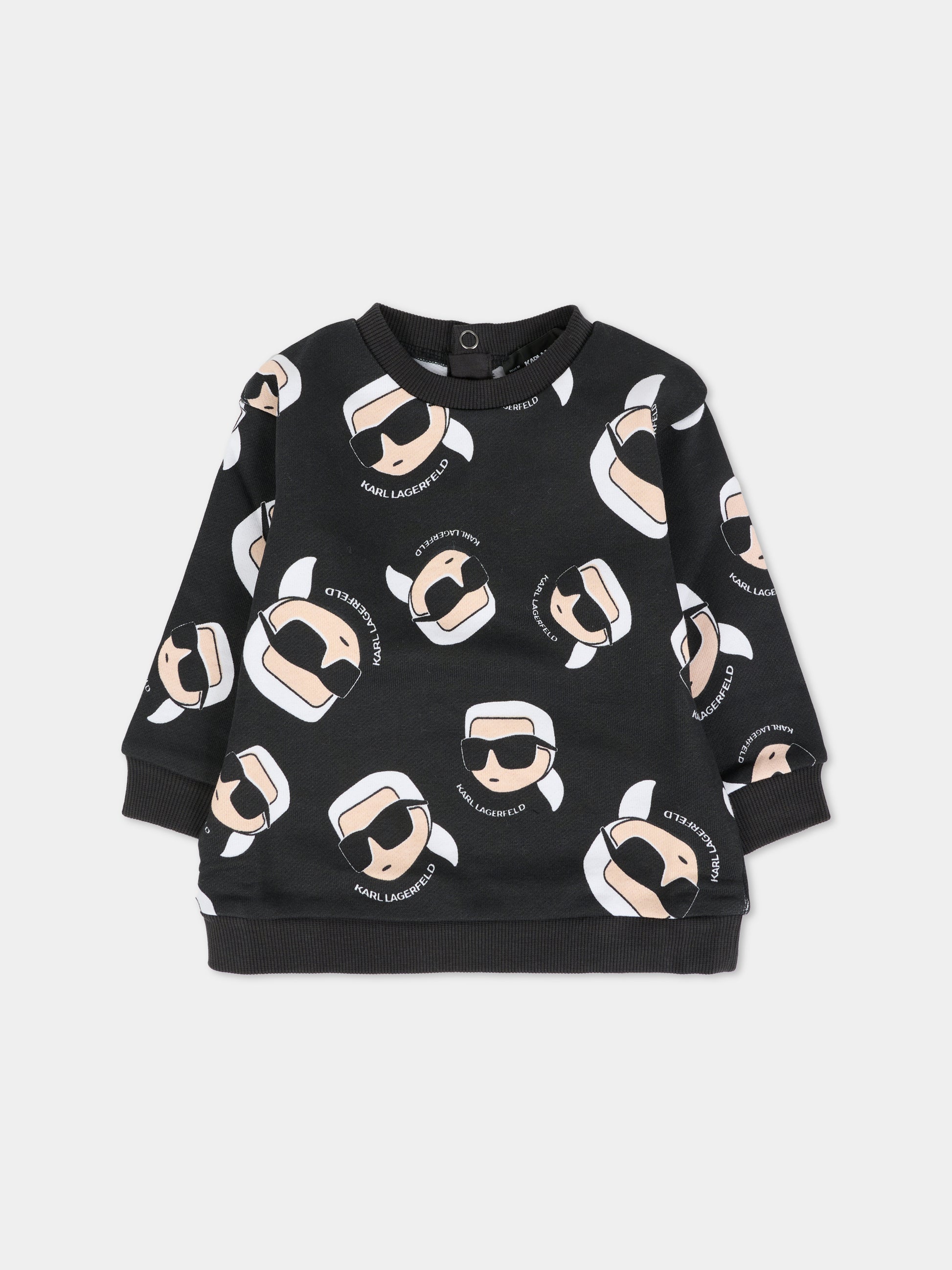 Felpa nera per neonati con Karl Lagerfeld,Karl Lagerfeld Kids,Z30666 09B