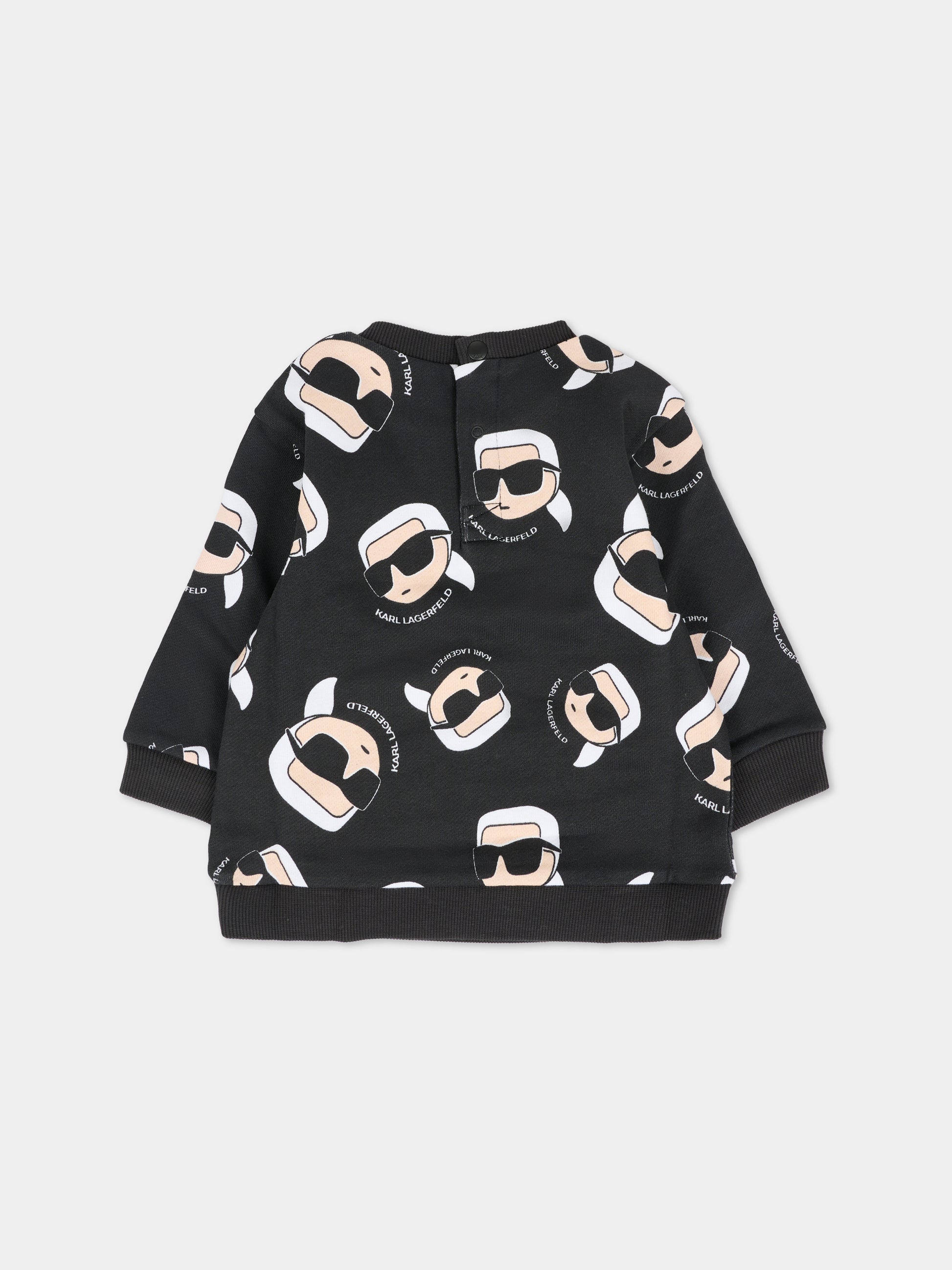 Felpa nera per neonati con Karl Lagerfeld,Karl Lagerfeld Kids,Z30666 09B