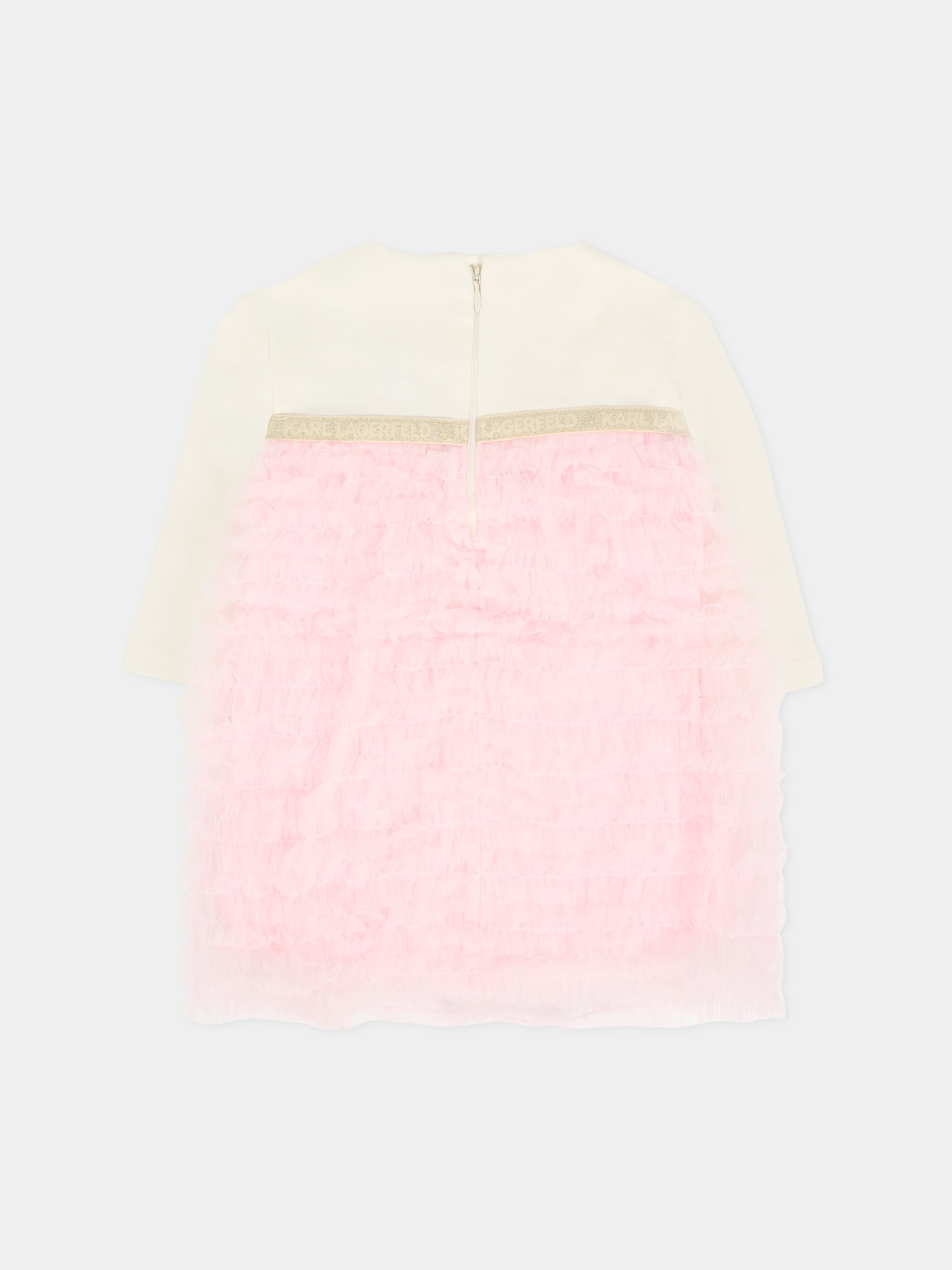 Vestito rosa per neonata con logo,Karl Lagerfeld Kids,Z30668 N74